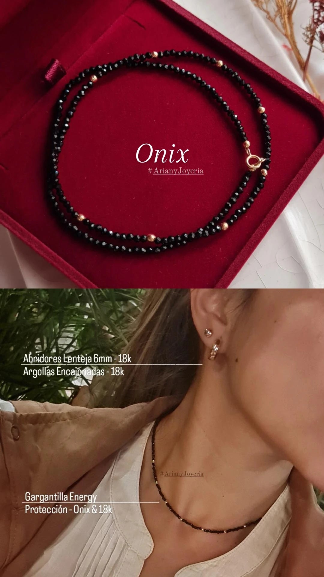 Gargantilla Energy Onix: Protección - Oro 18k