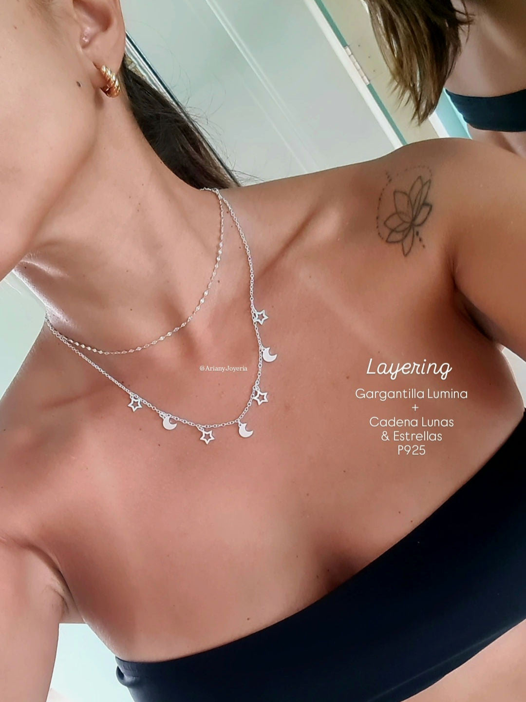 Cadena Estrellas & Lunas - P925