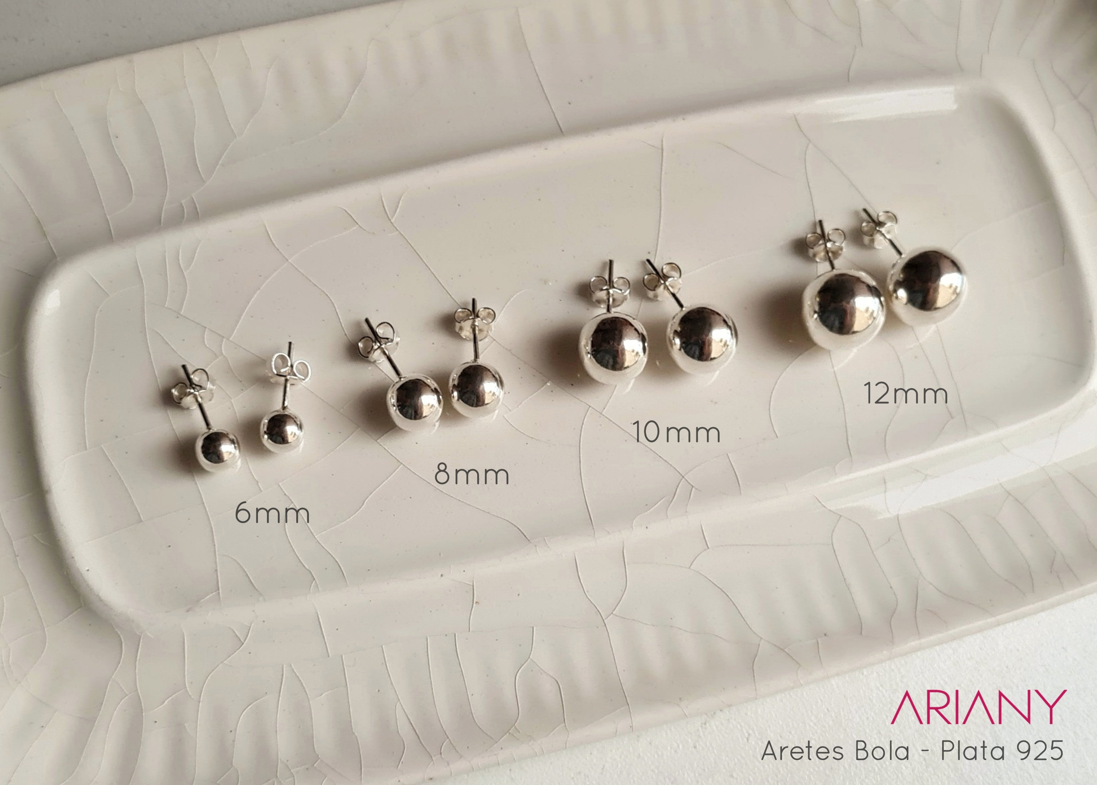 Arete Bola - Plata 925