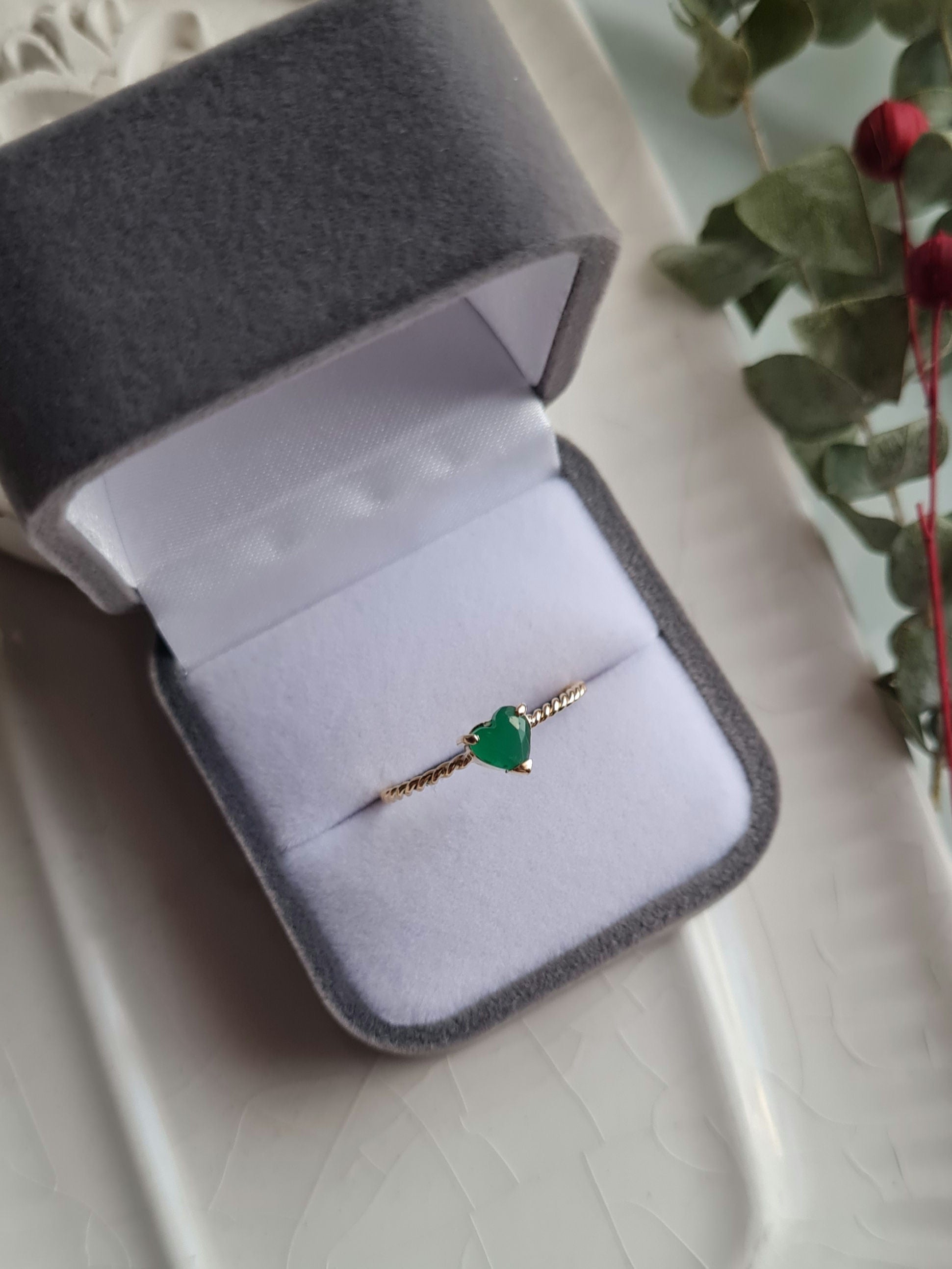 Anillo Corazon Jade - Oro 18k