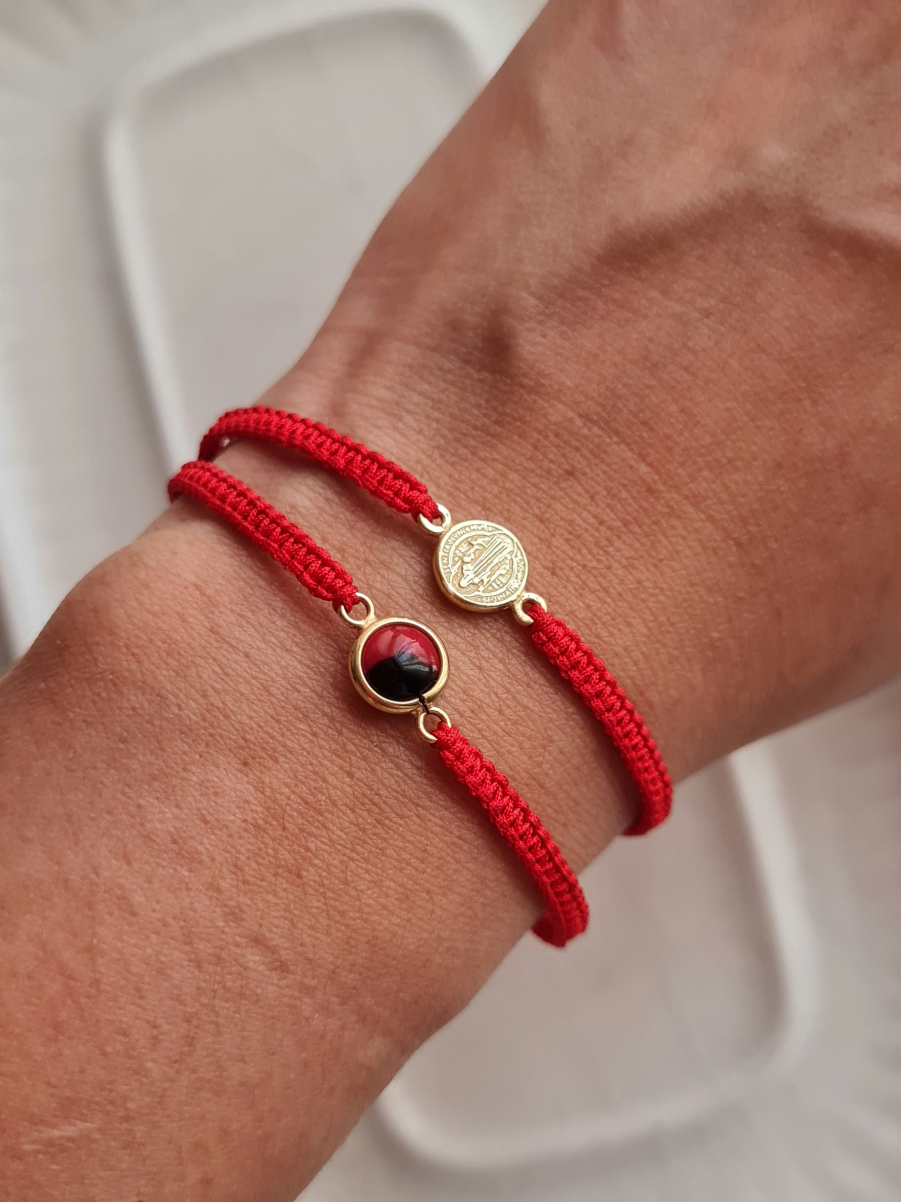 Pulsera San Benito Tejida - Oro 18k