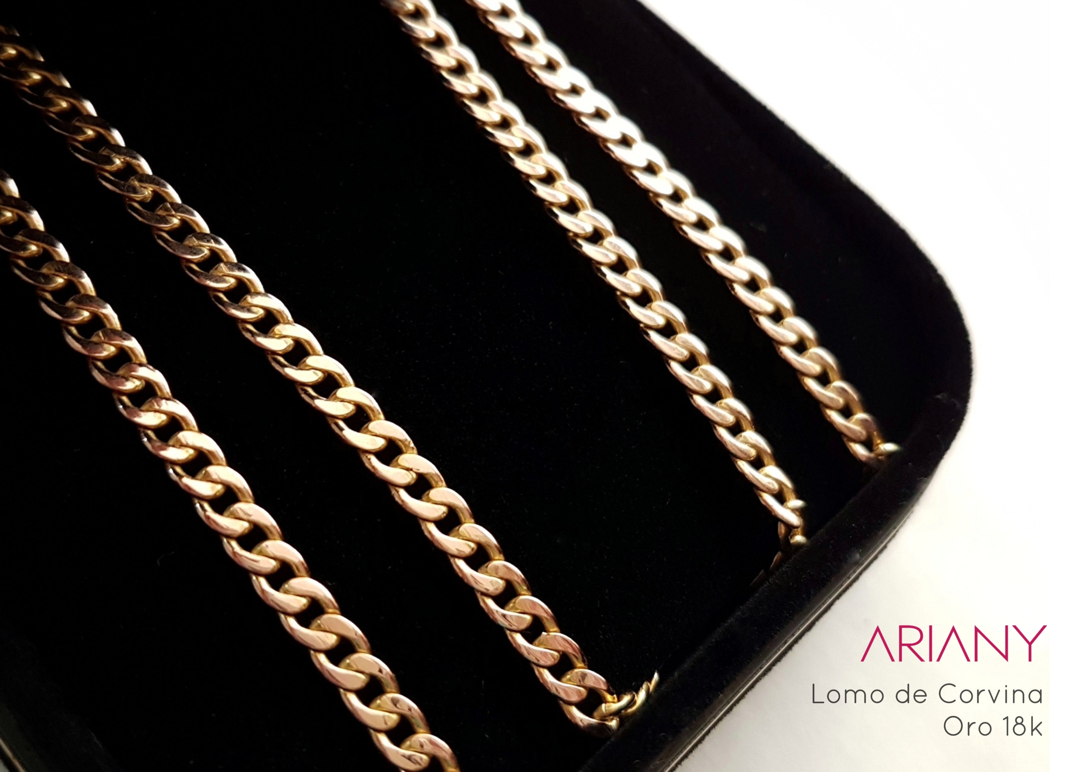 Cadena Lomo de Corvina (4mm) Espaciada - Oro 18k