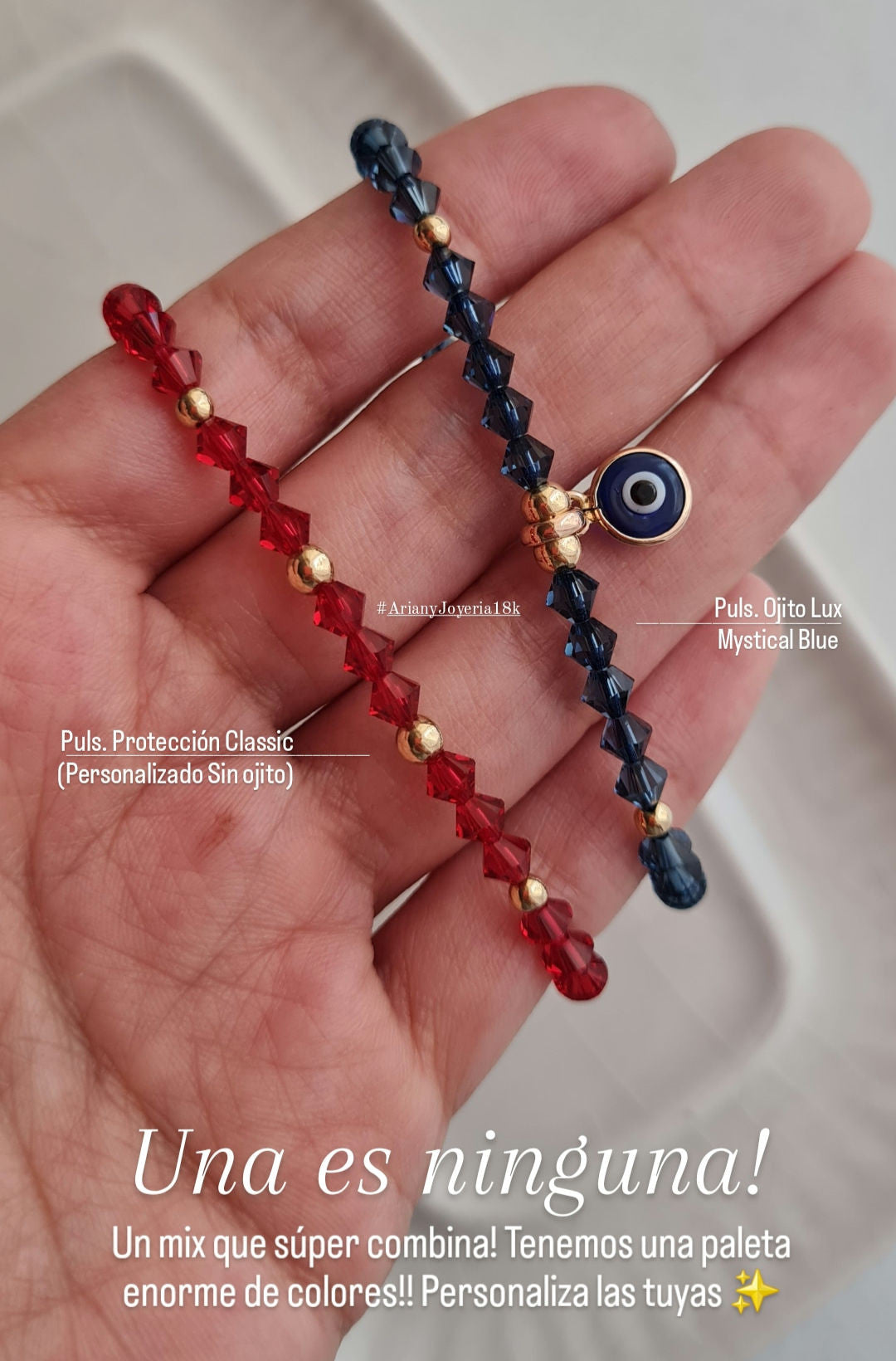 Pulsera Ojo Turco Swarovski Lux Azul - Oro 18k