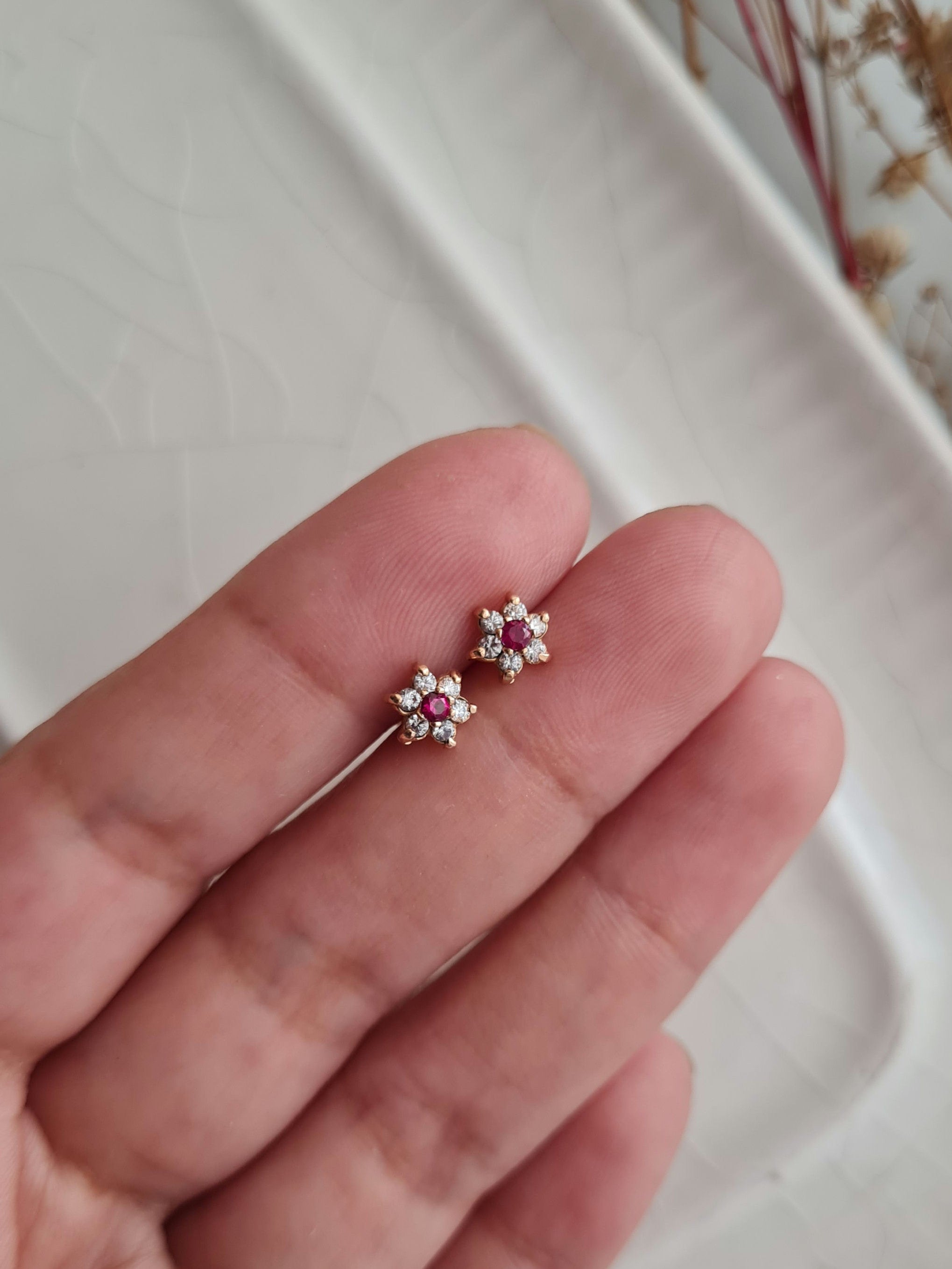 Aretes Roseta - Oro 18K