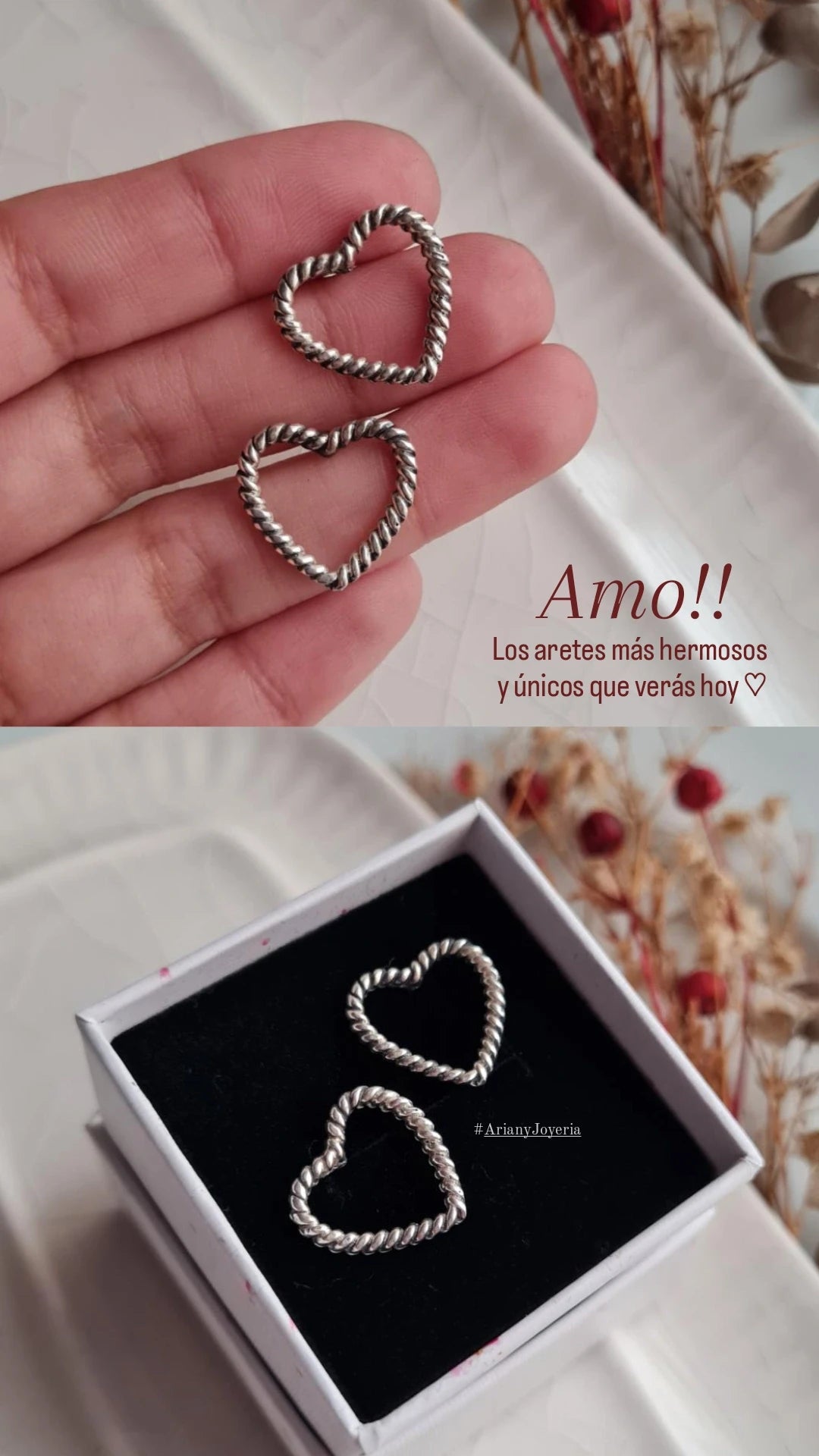 Aretes Corazón Entorchado - P950