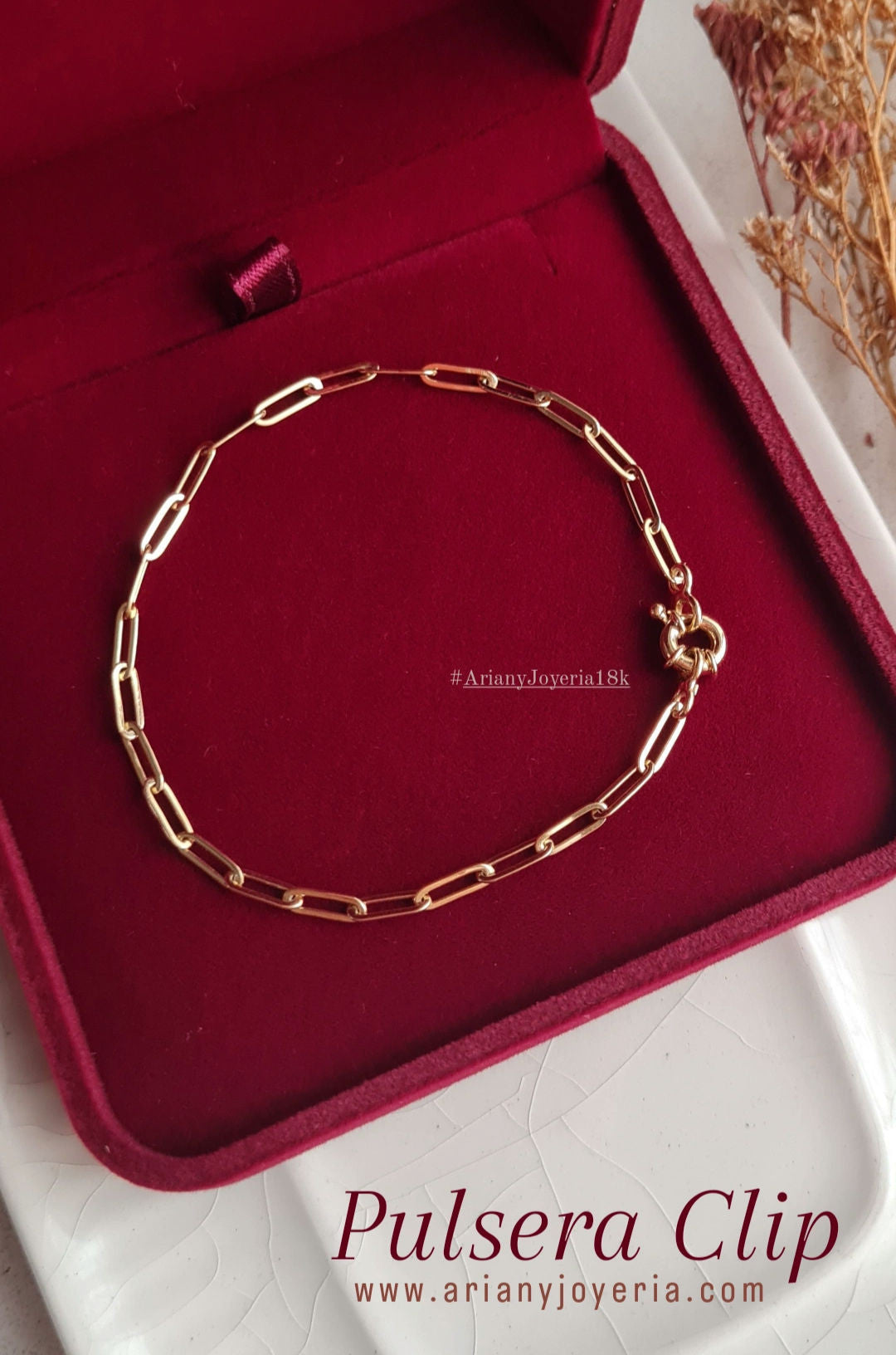 Pulsera Clip Thin - Oro 18k
