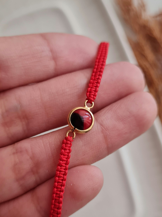 Pulsera Huayruro Tejida - Oro 18k