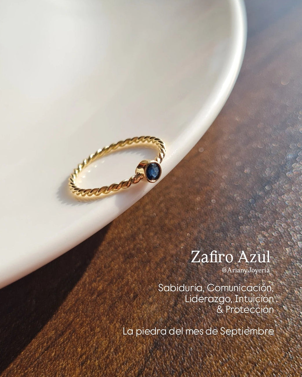 Anillo Zafiro Azul Sparkle  - Oro 18k