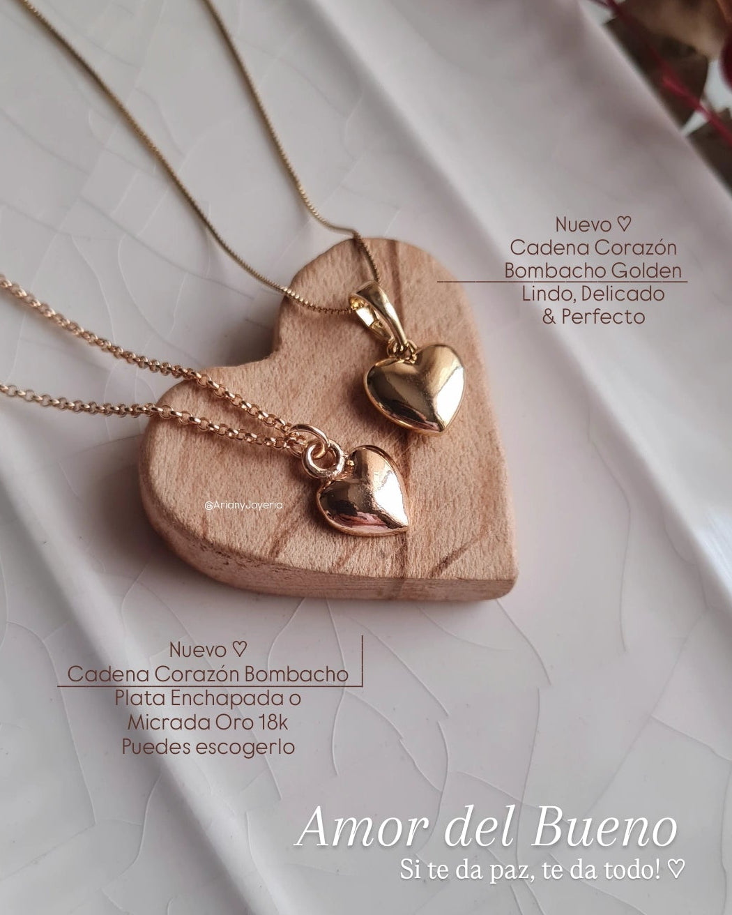 Cadena Corazón Bombacho- Golden