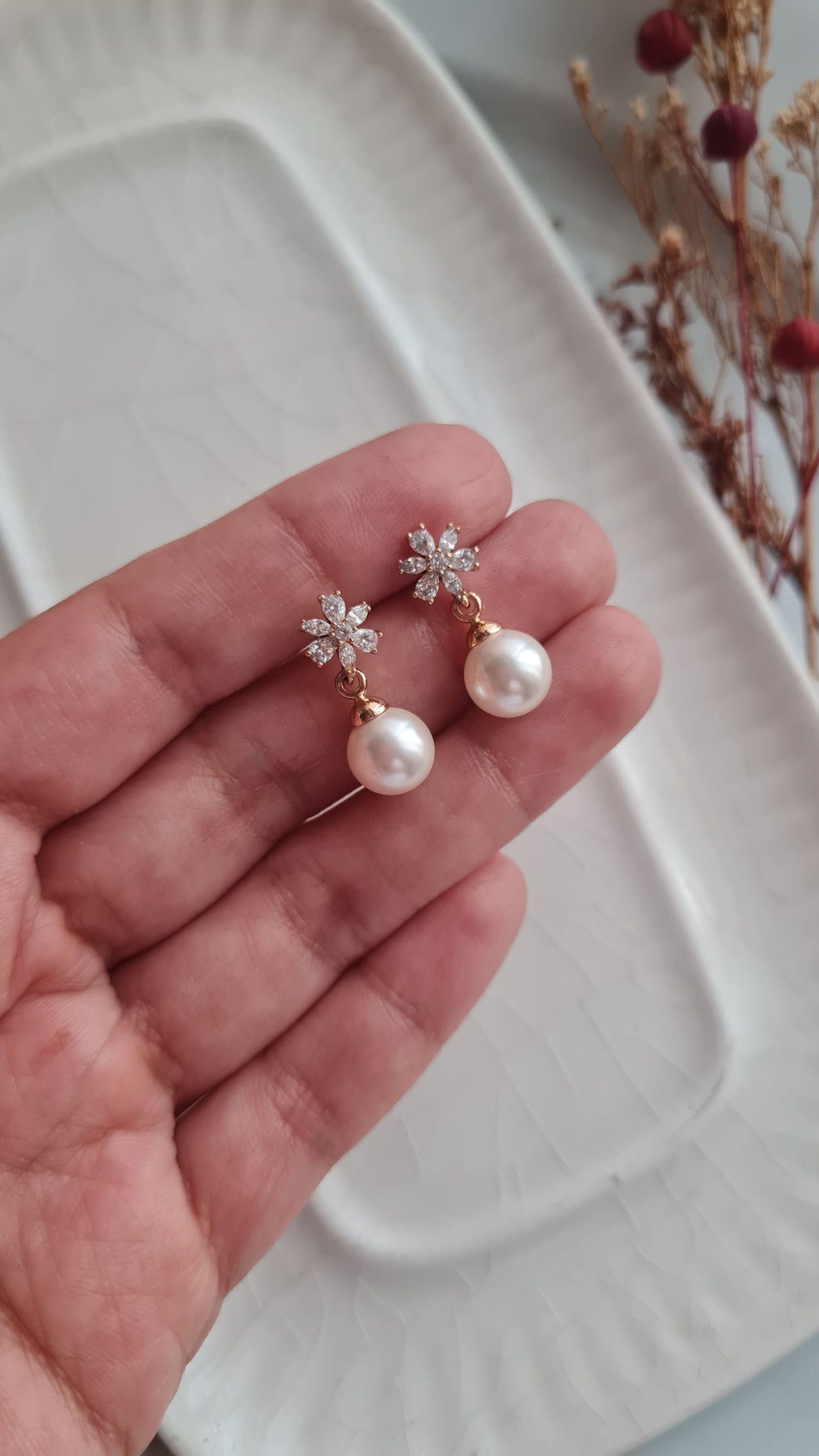 Aretes Roseta & Perla - Golden