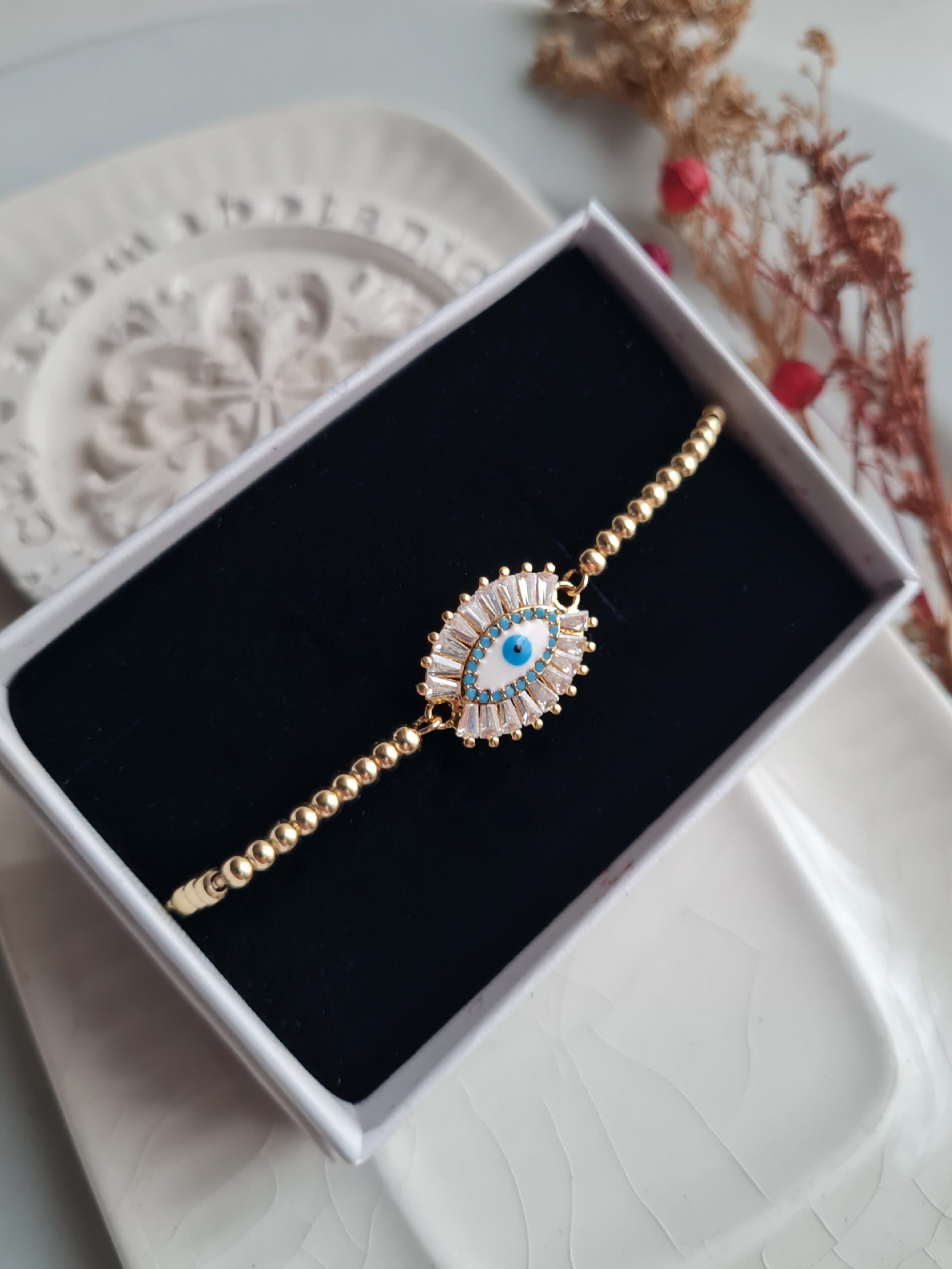 Pulsera Ojo Turco Sol Radiante - Golden