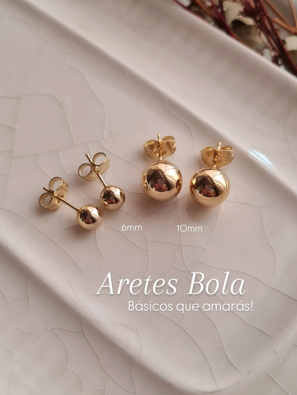 Pack Aretes Golden + Pulsera Piedras Naturales - GF 14k