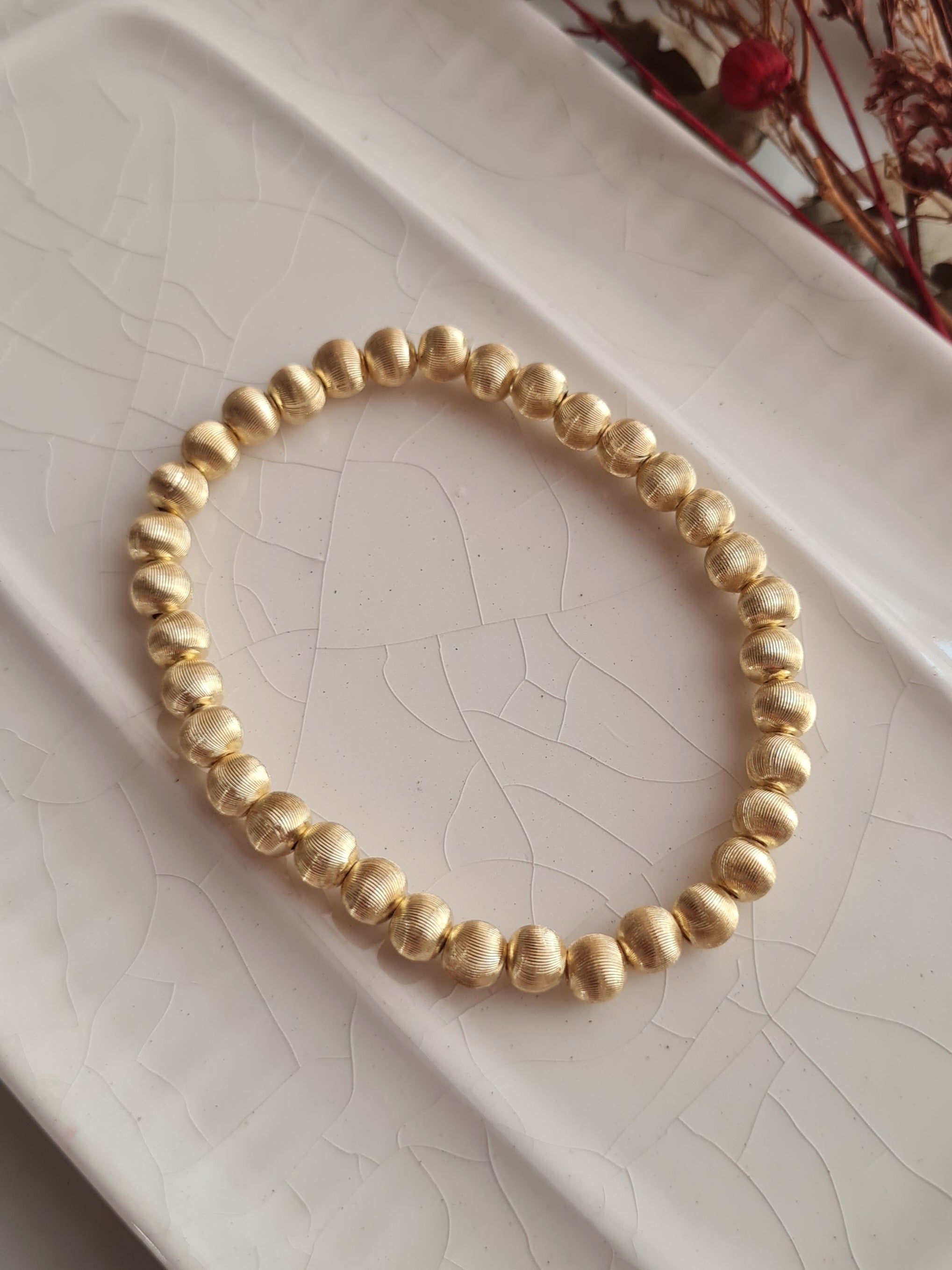 Pulsera Bolas Fluted - Golden