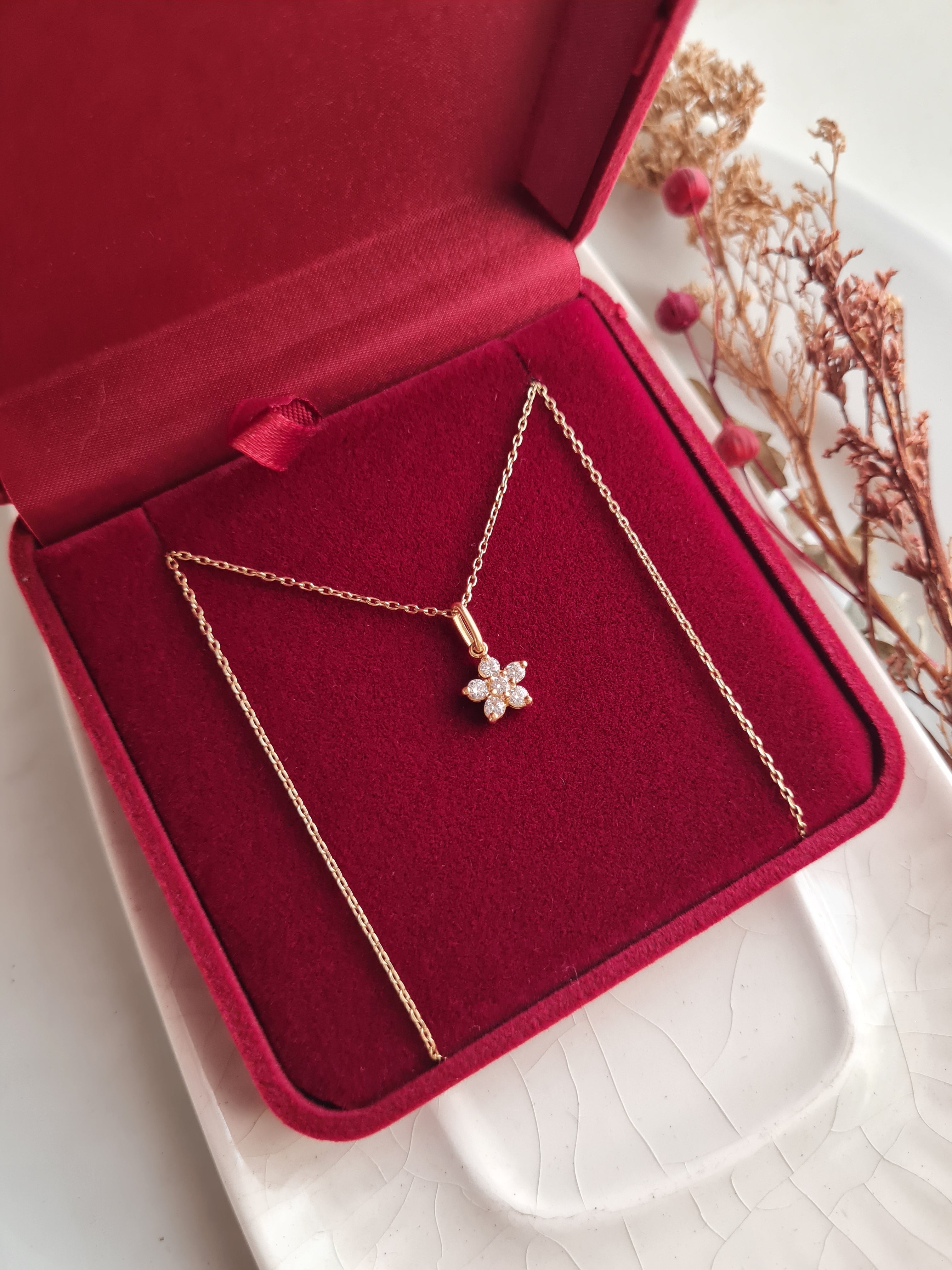 Dije Flor Sparkle - Oro 18k