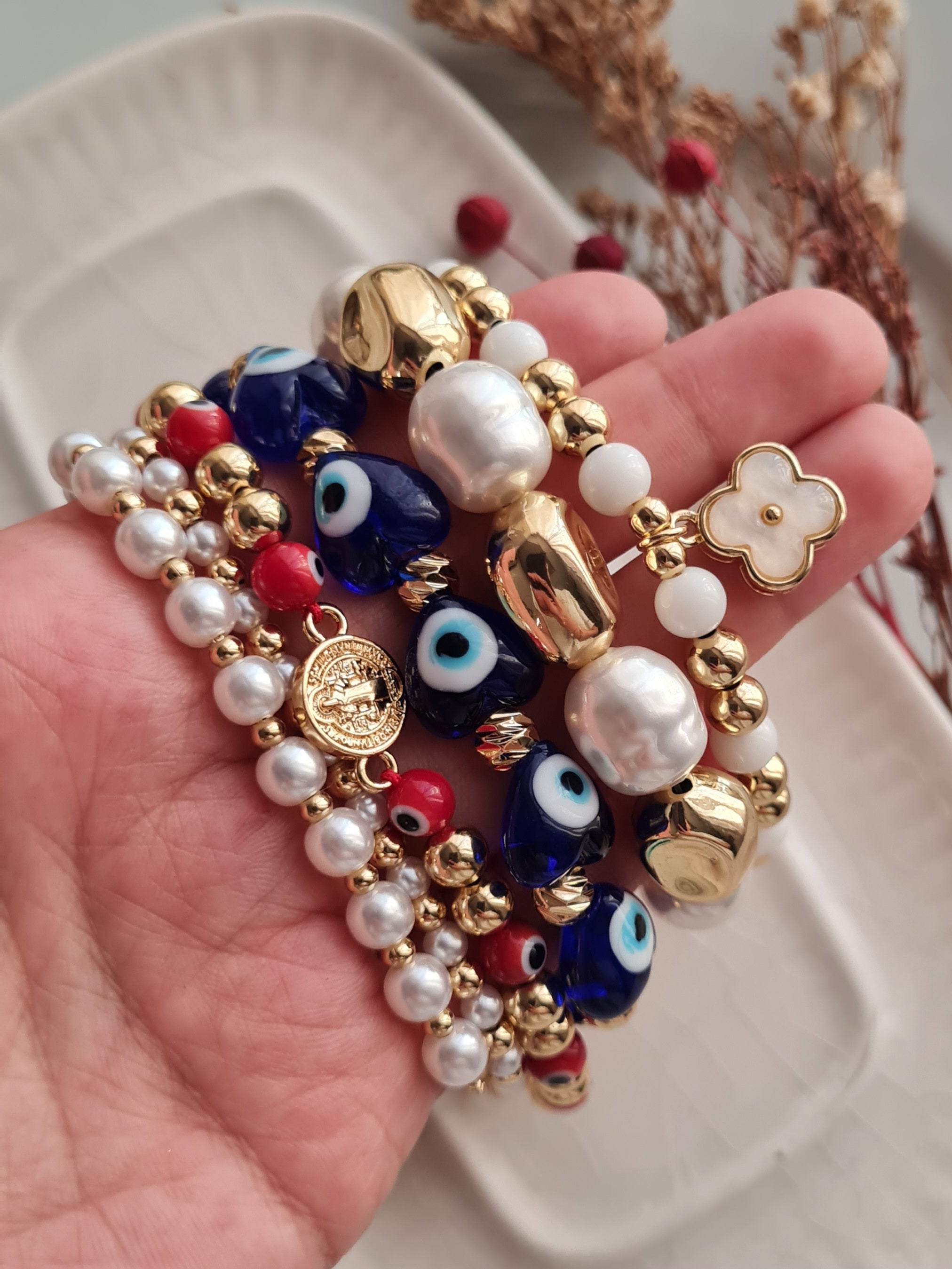 Pulsera San Benito & Ojo Turco  - Golden