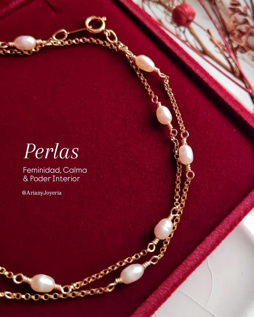 Gargantilla Satelite Perlas Rice - GF 14k