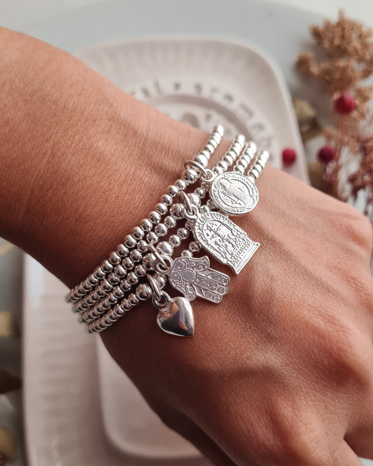Pulsera Silver Dots Personalizable - P925/950