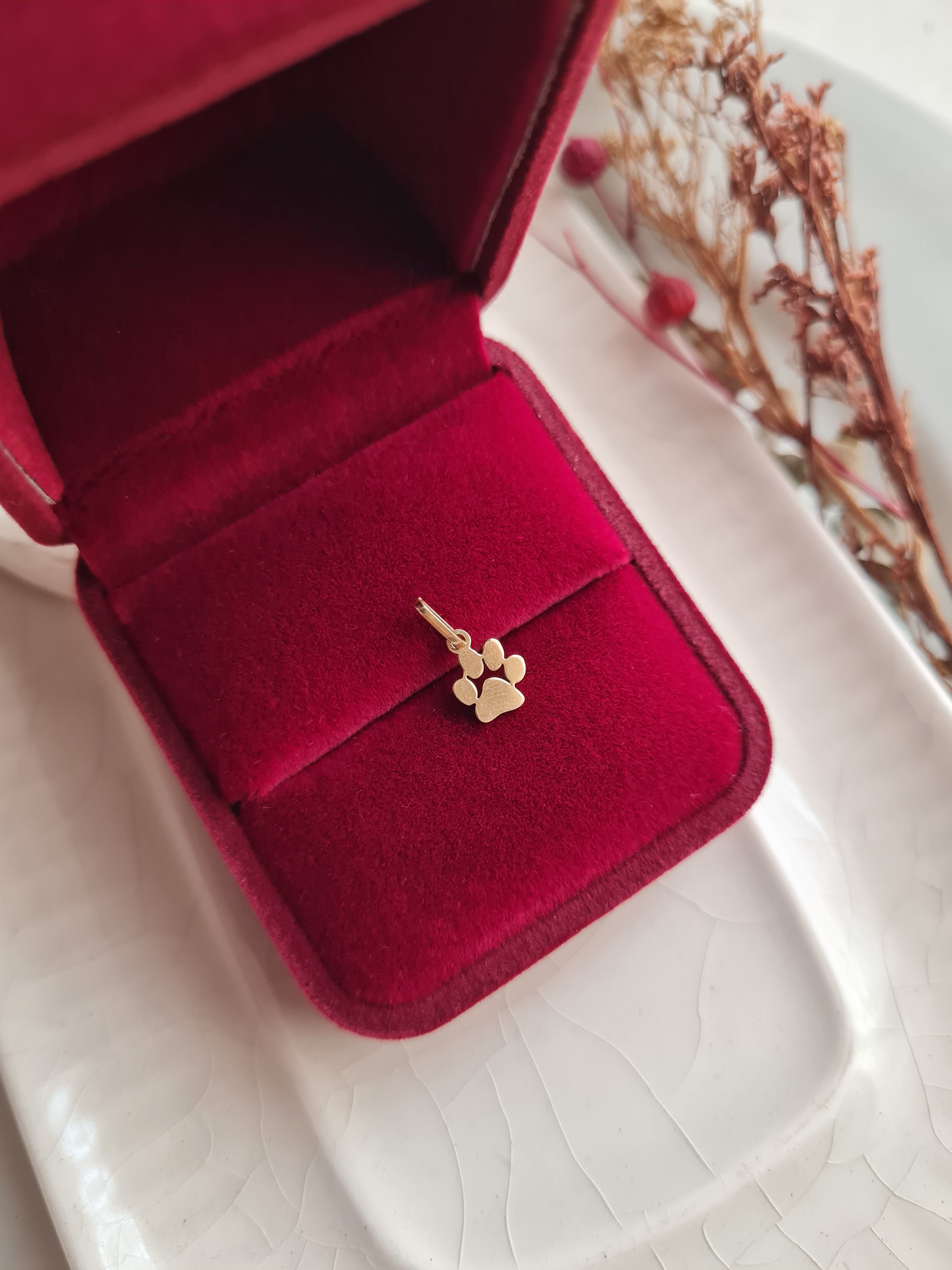 Dije Pet Lover - Huella Perro o Gato  - Oro 18k