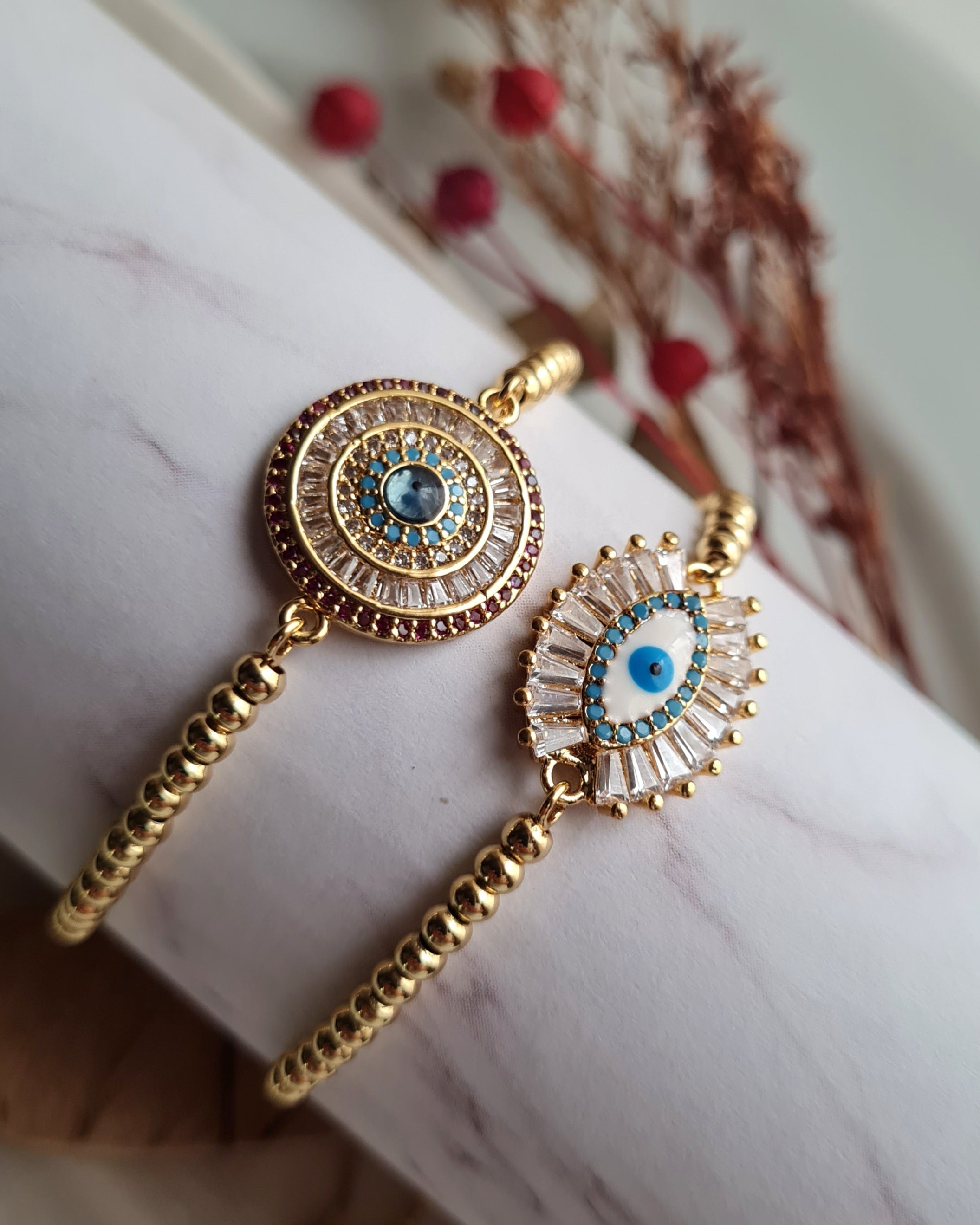 Pulsera Ojo Turco Mandala Mística - Golden