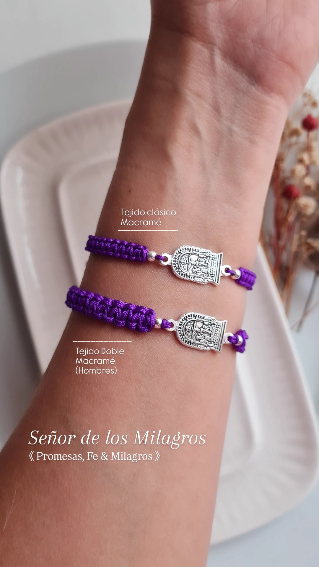 Pulsera Tejido Doble Señor de los Milagros (Hombre) - P950