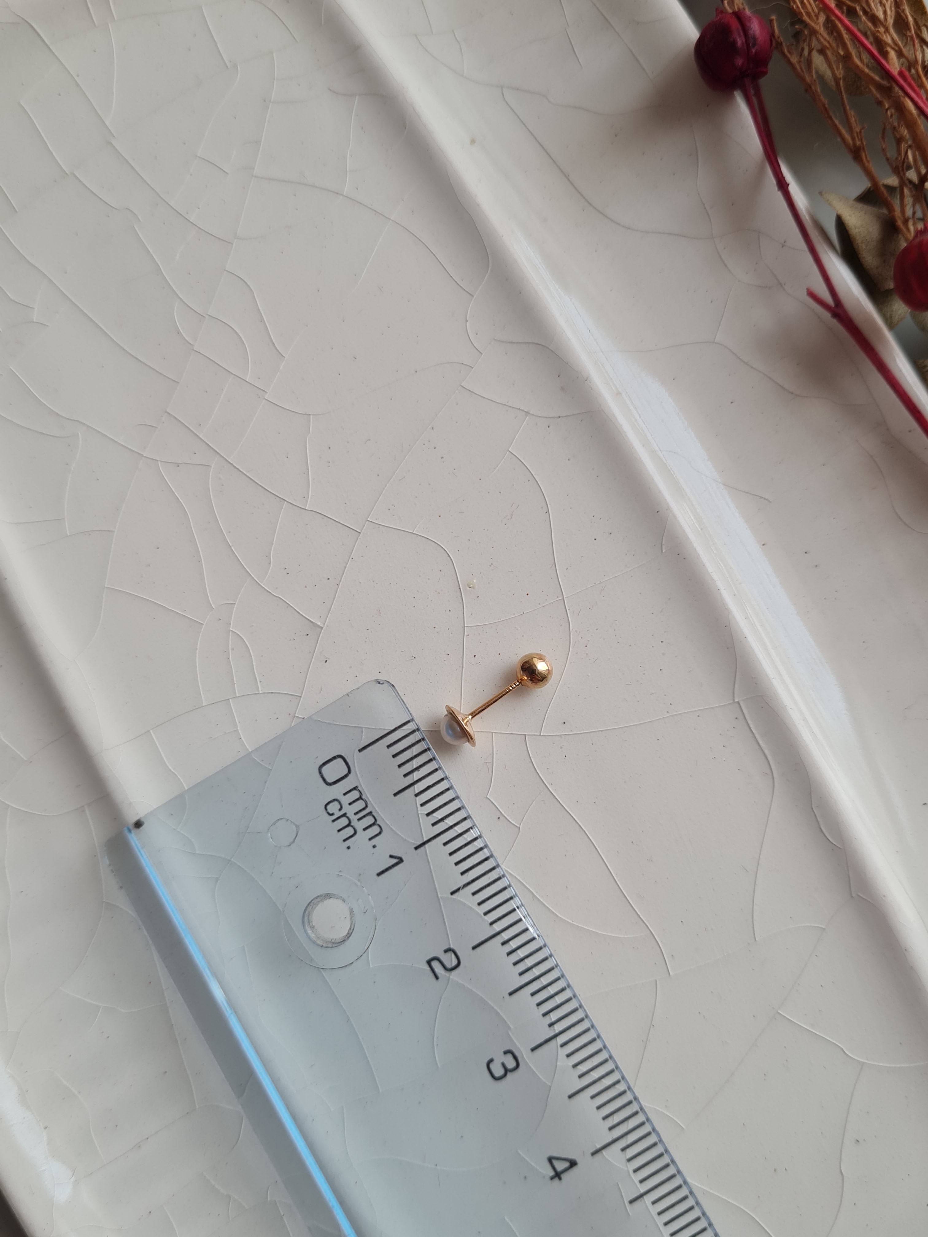 Aretes Perlas (Seguro Enrroscable) - Oro 18K