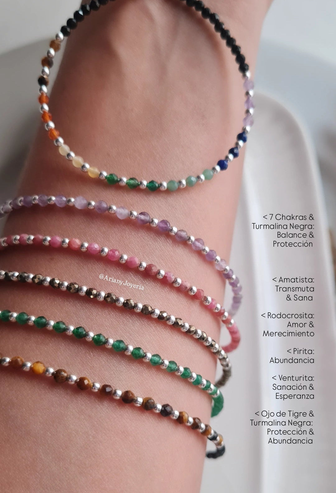 Pulsera Minimalista Piedras Naturales Dainty - P925