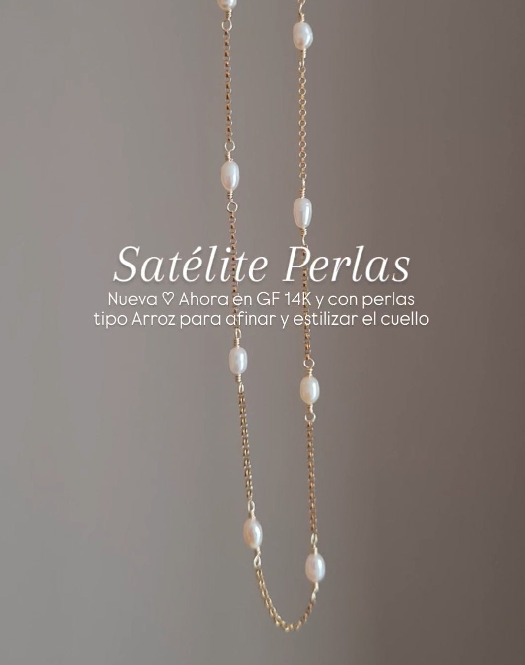 Gargantilla Satelite Perlas Rice - GF 14k