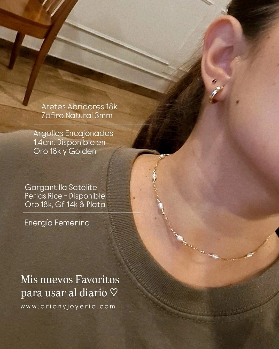Gargantilla Satelite Perlas Rice - GF 14k
