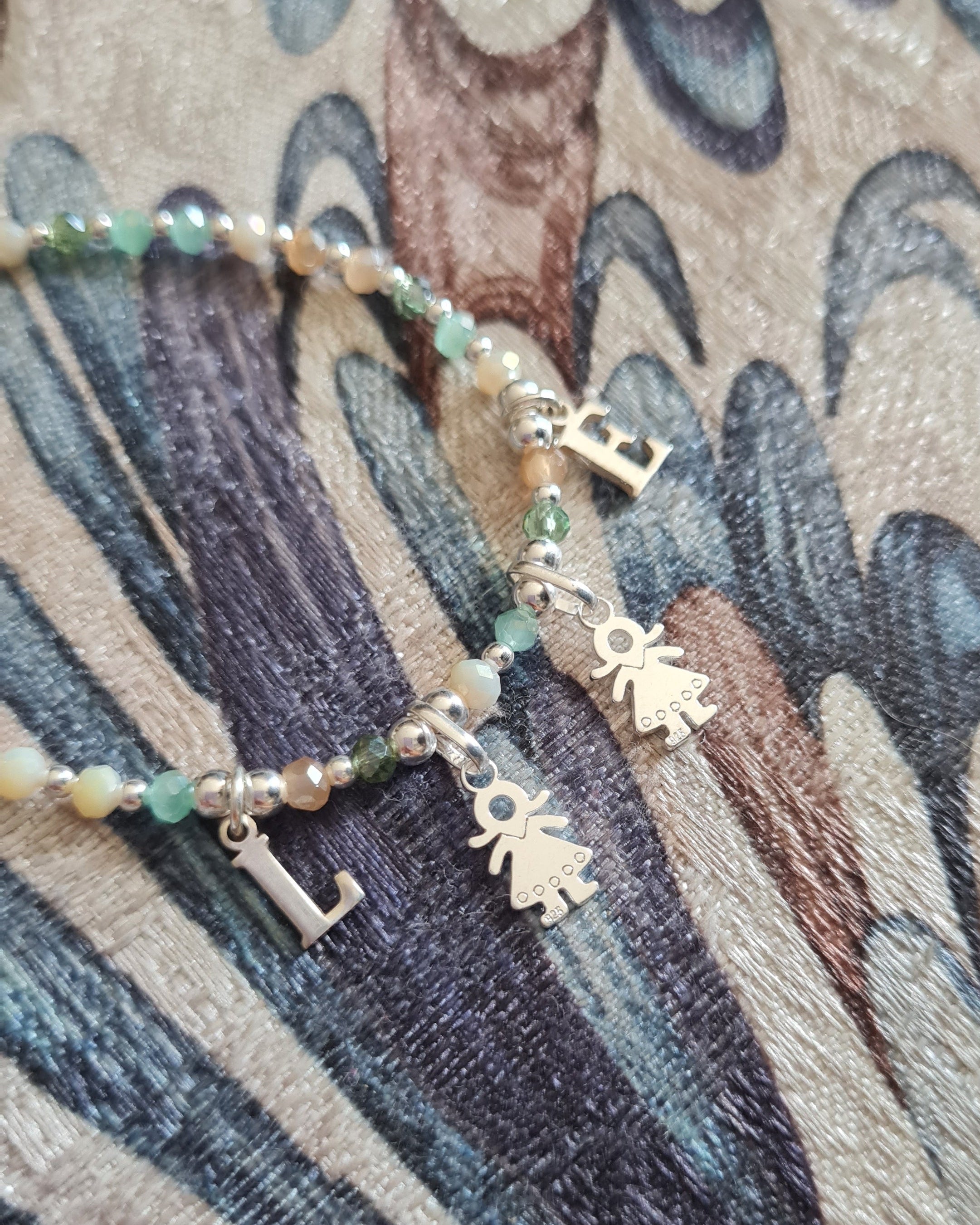 Pulsera Niños + Inicial Personalizable Muranos - P925/950