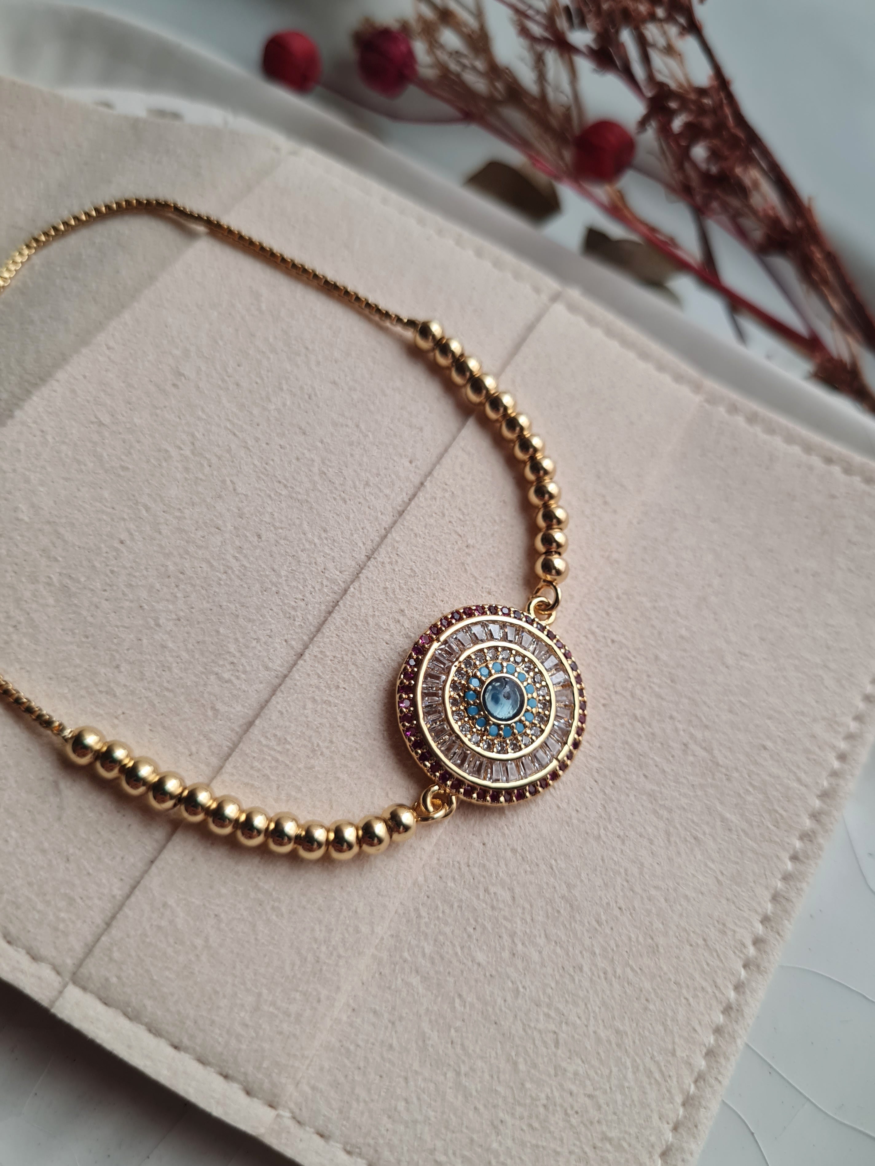 Pulsera Ojo Turco Mandala Mística - Golden