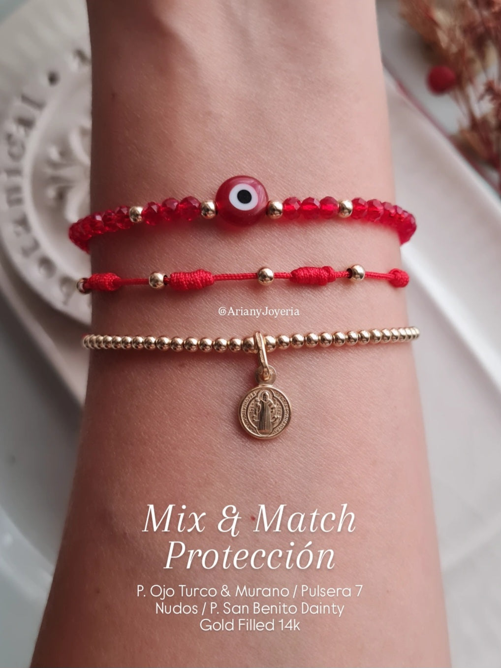 Pack x3 Pulseras Ojo Turco - GF 14k