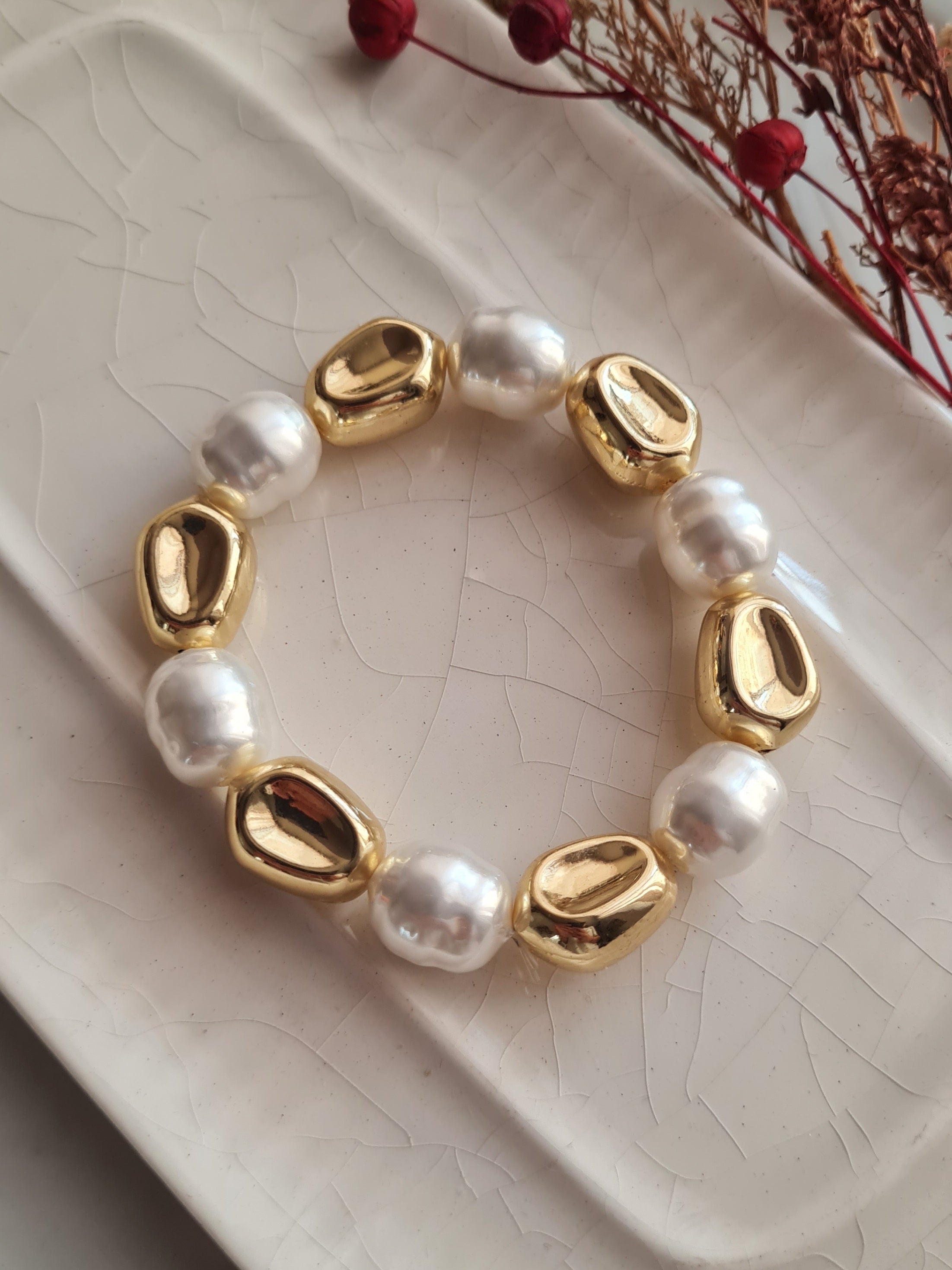 Pulsera Perlas Maxi - Golden