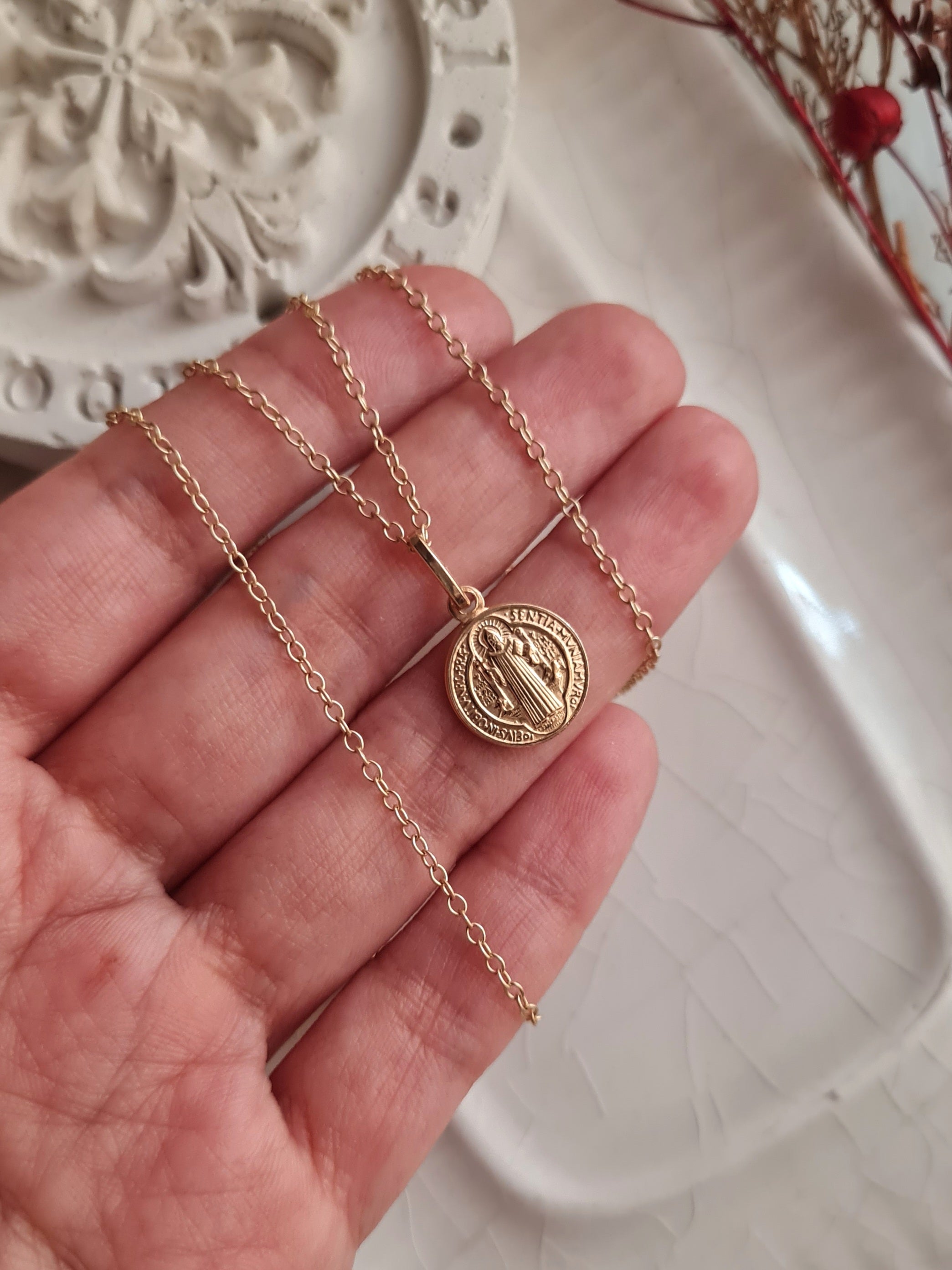 Cadena San Benito Dainty - GF 14k & P925 Micrado 18k