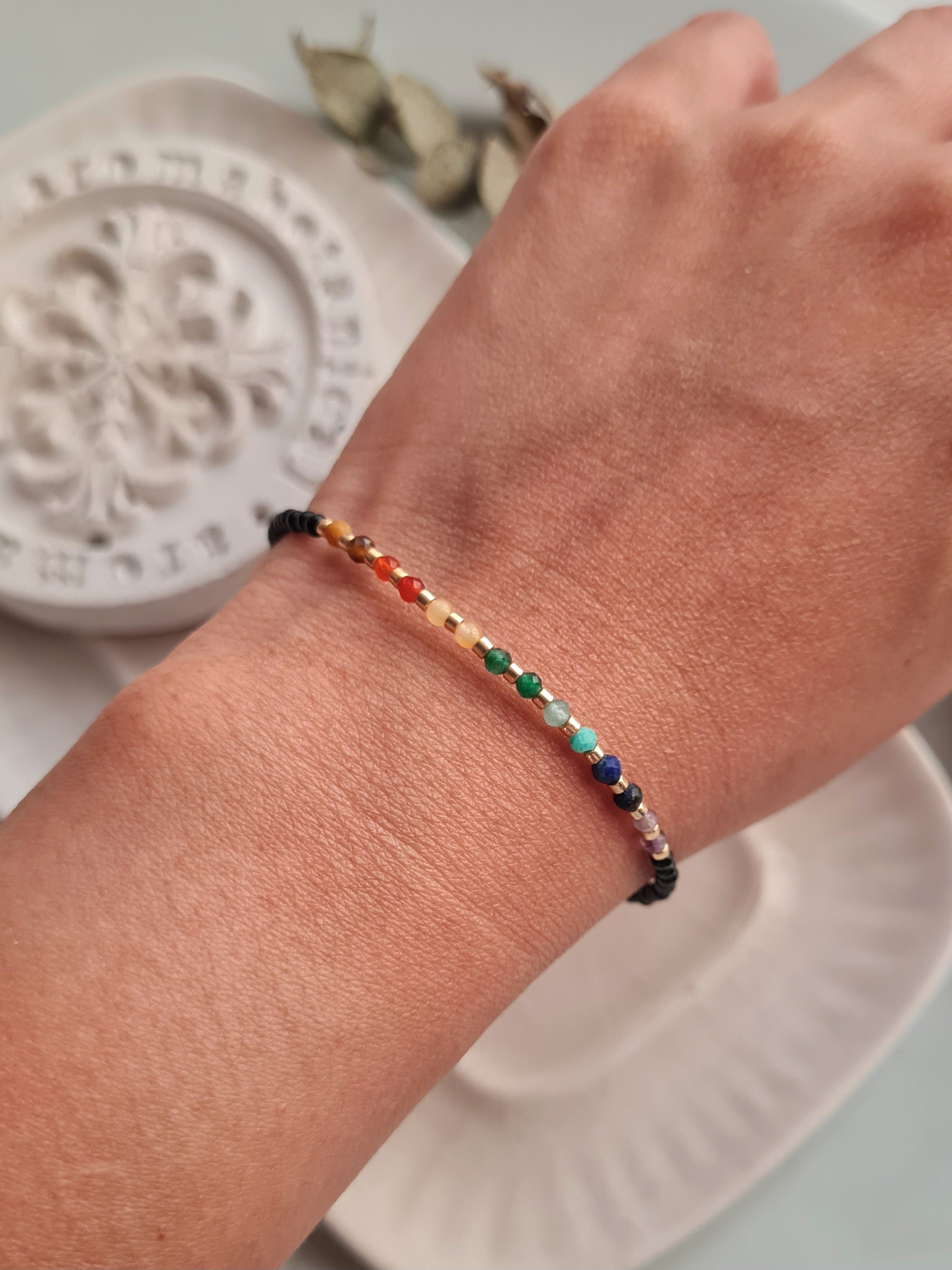 Pack Aretes + Pulsera Piedras Naturales & Miyuki Beads - Golden