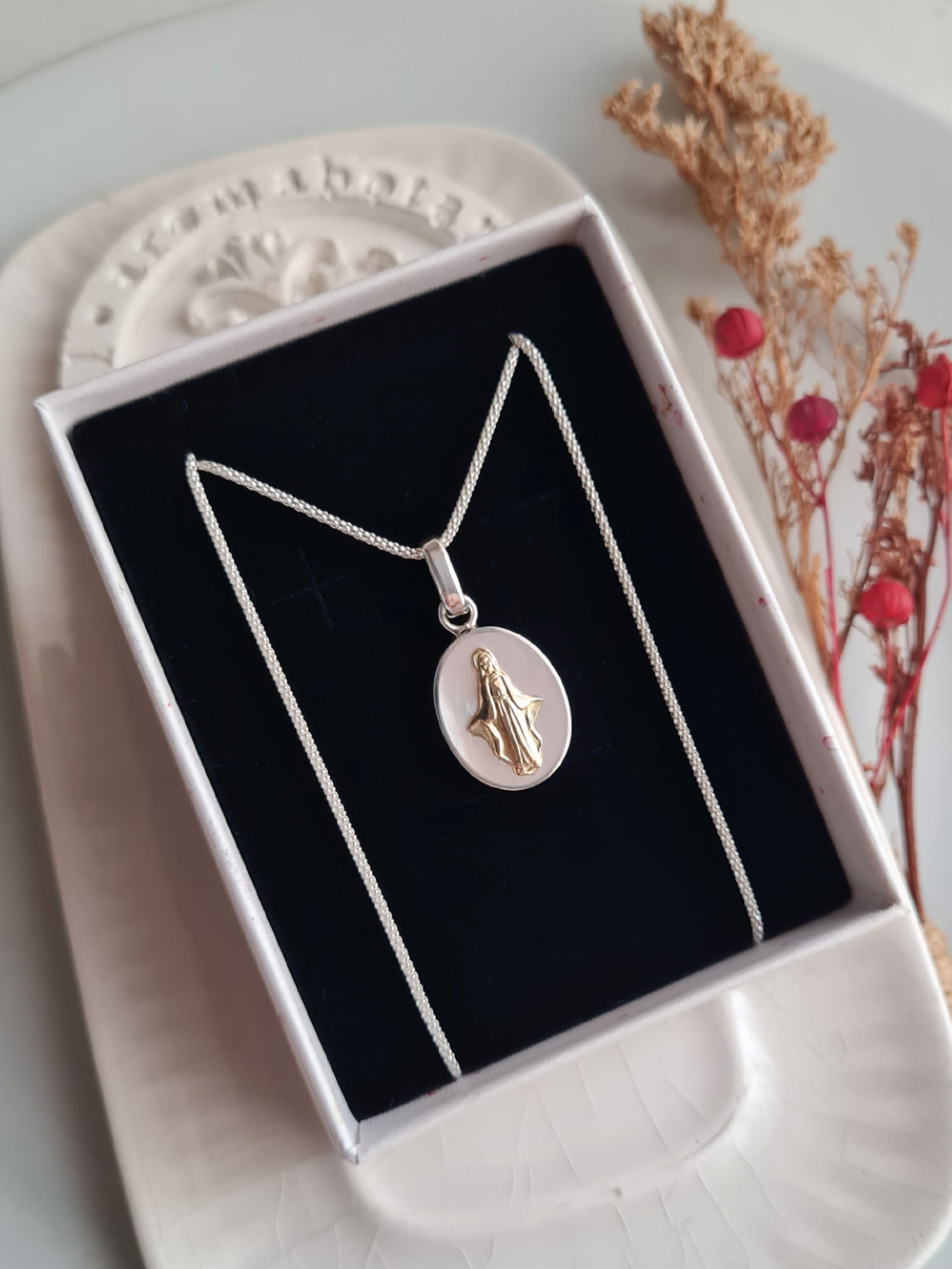 Cadena Virgen Medalla Milagrosa - P925/950 & 18k