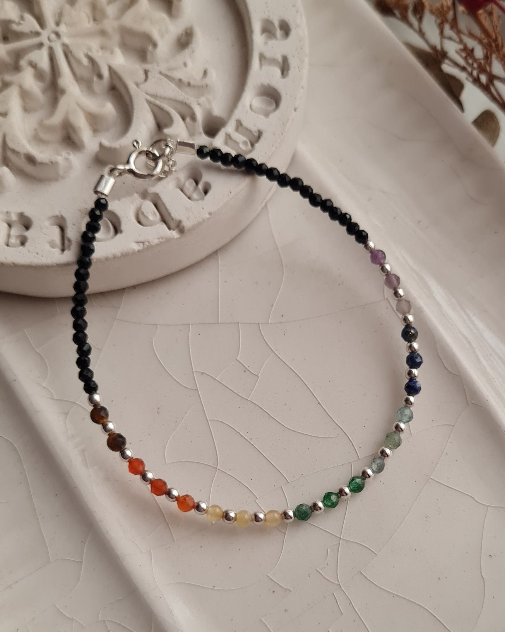 Pulsera Minimalista Piedras Naturales Dainty - P925