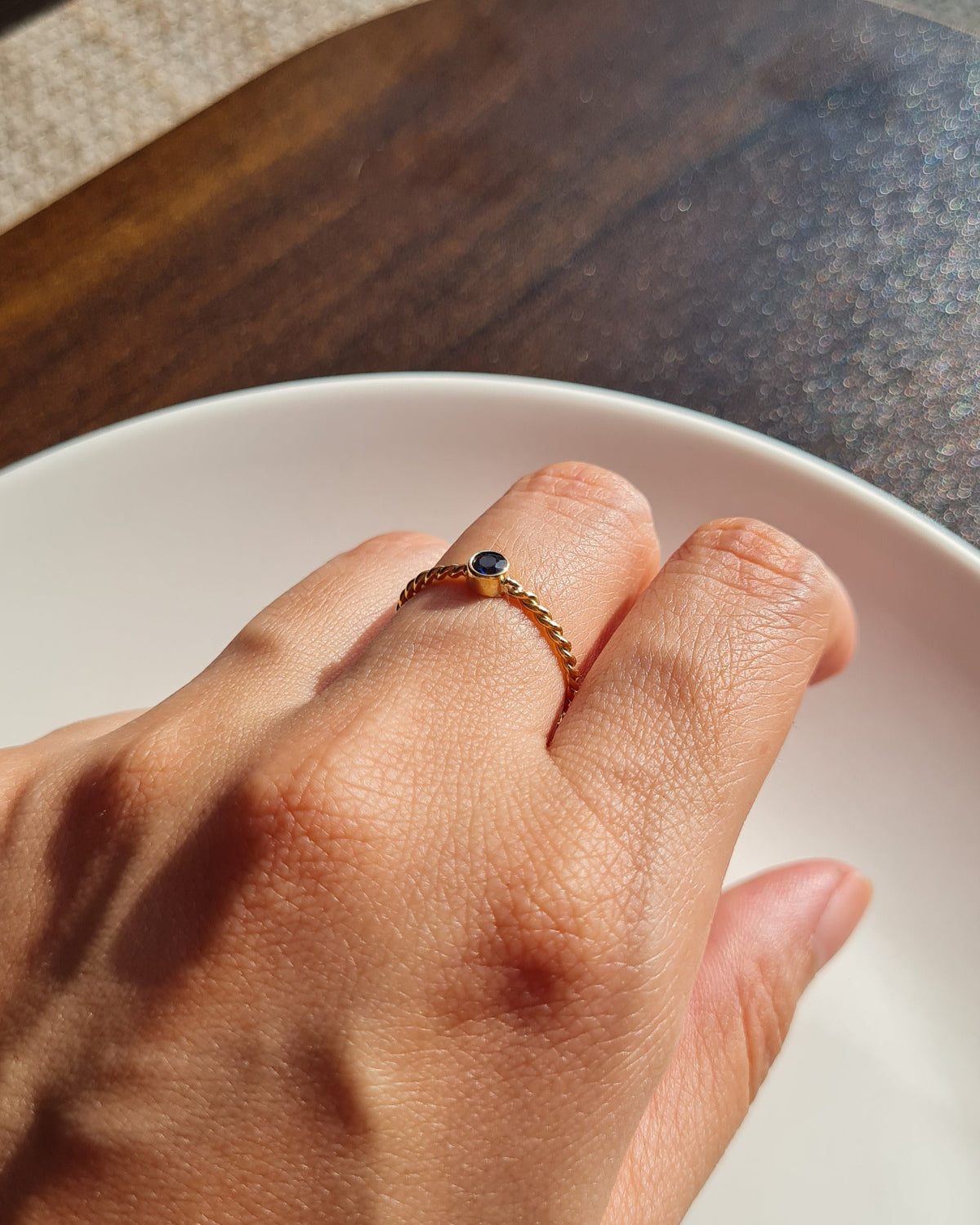 Anillo Zafiro Azul Sparkle  - Oro 18k