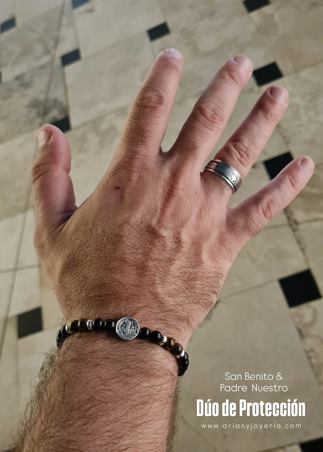 Anillo Giratorio Antiestres / Antiansiedad Padre Nuestro - Unisex - P950