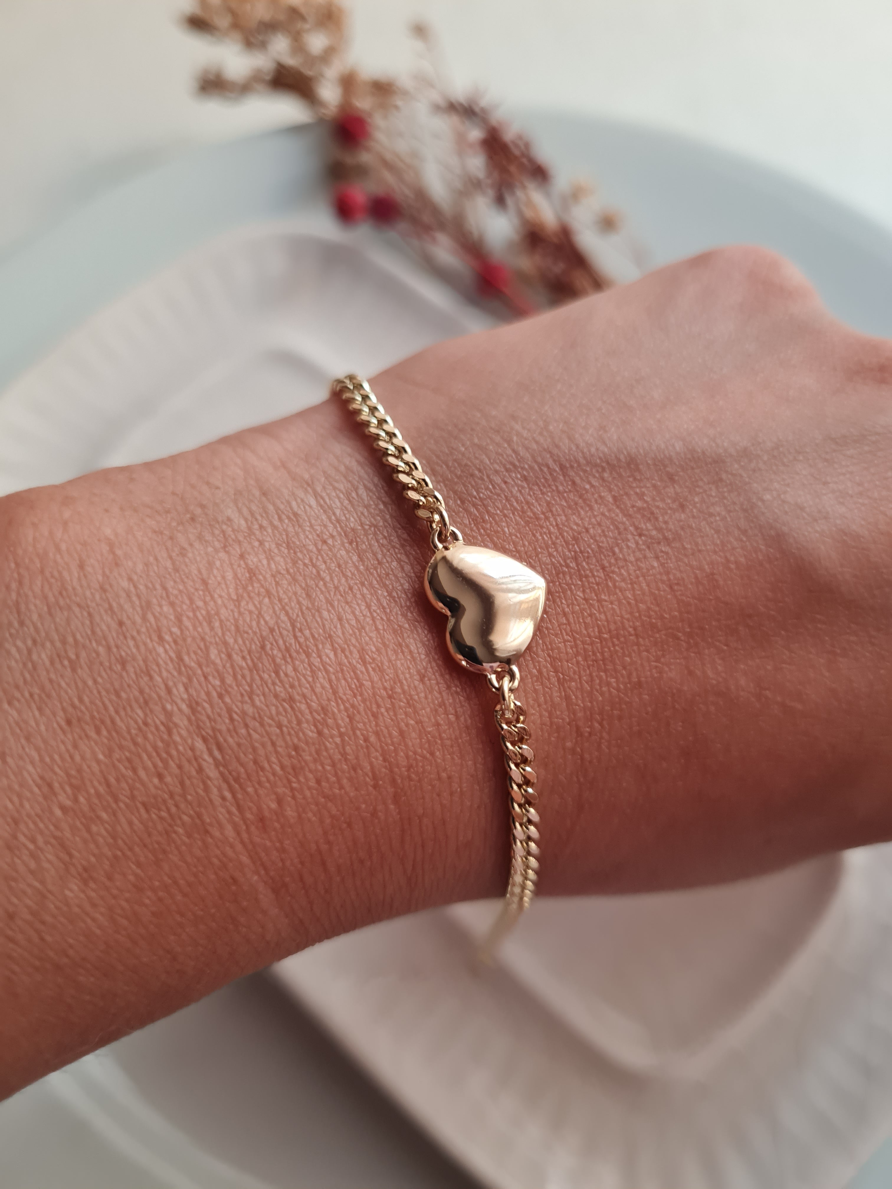 Pulsera Corazón Nacar - Golden