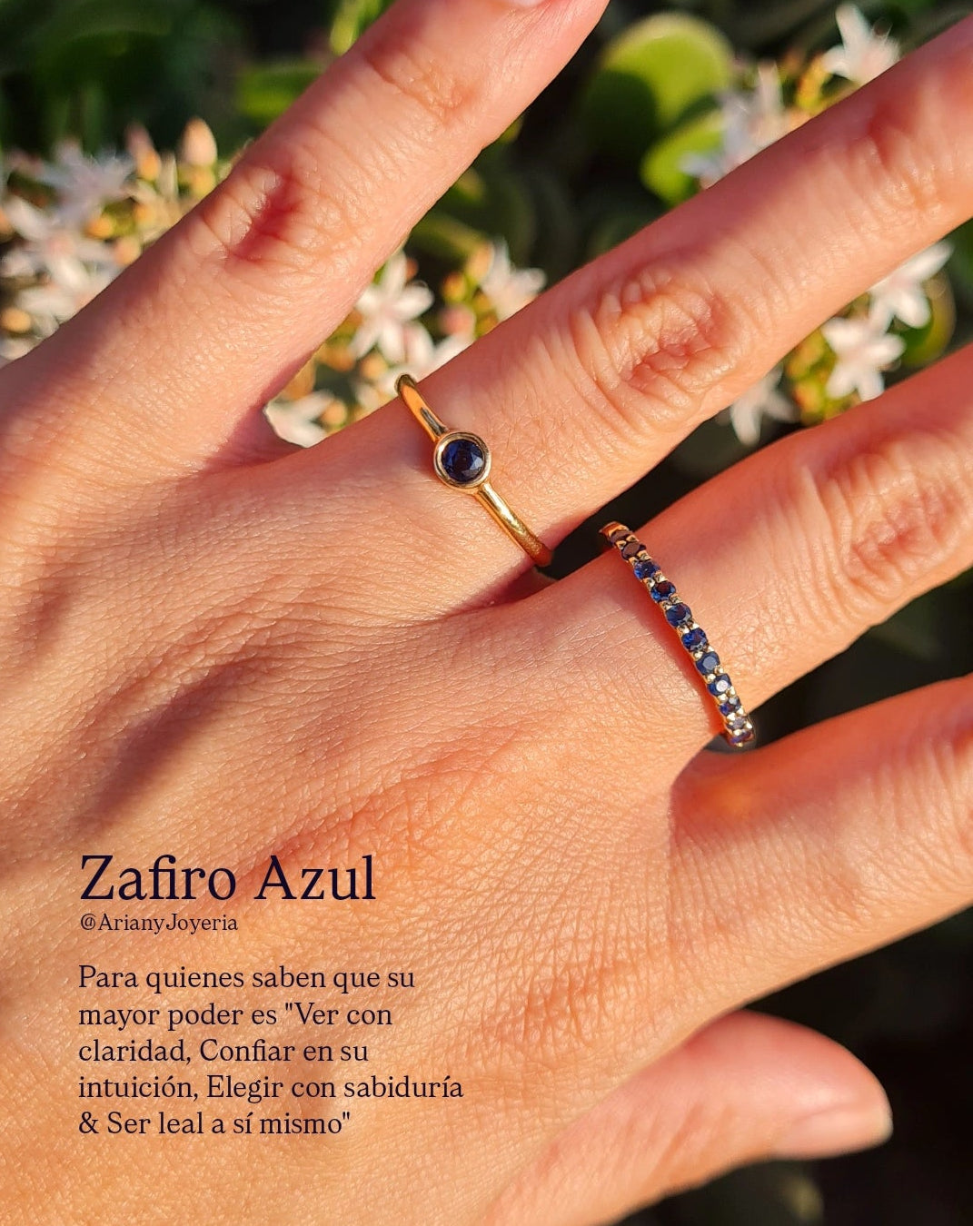 Anillo Zafiro Azul Sparkle  - Oro 18k