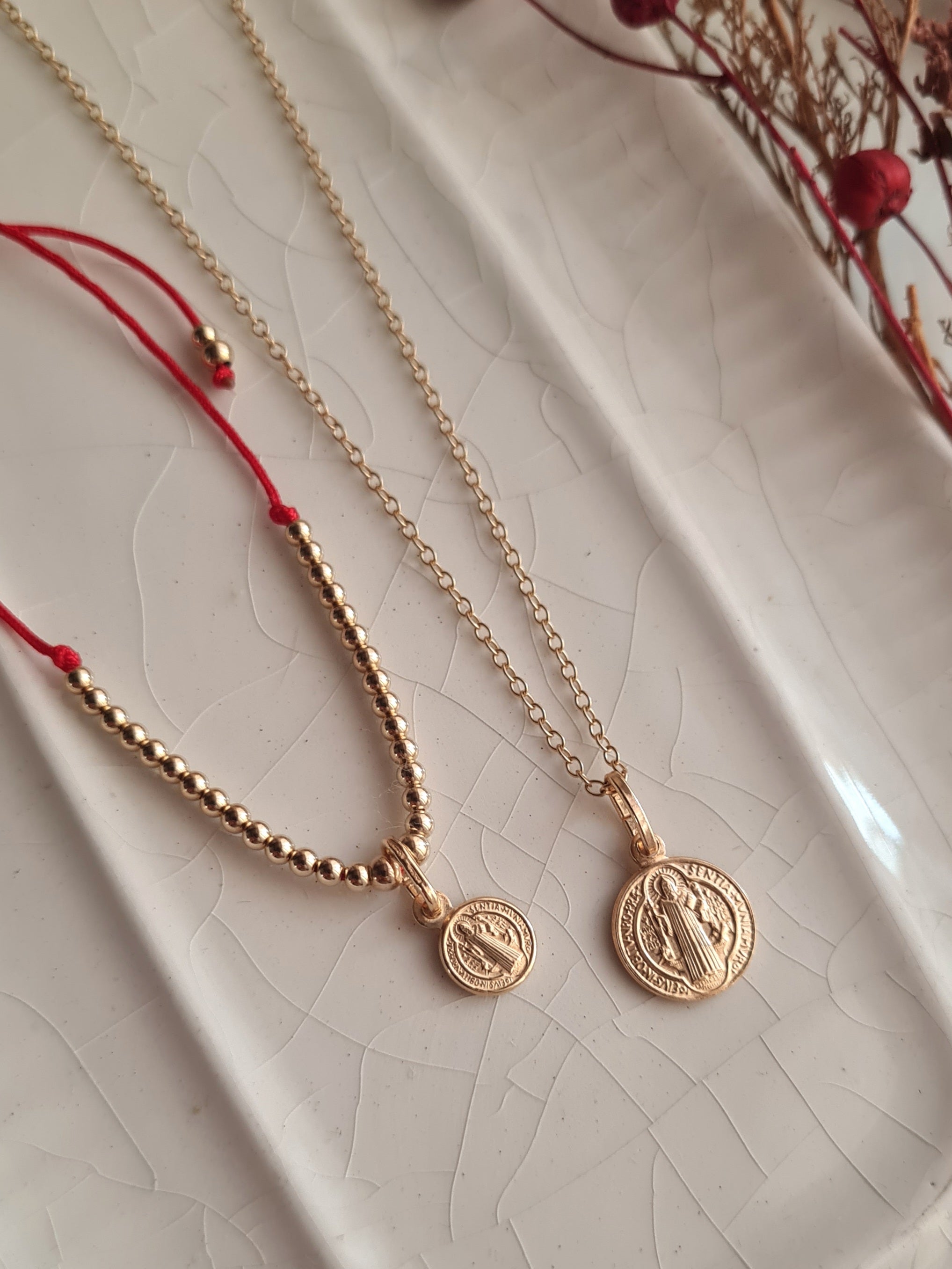 Pulsera San Benito Dainty - GF 14k & P925 Micrado 18k