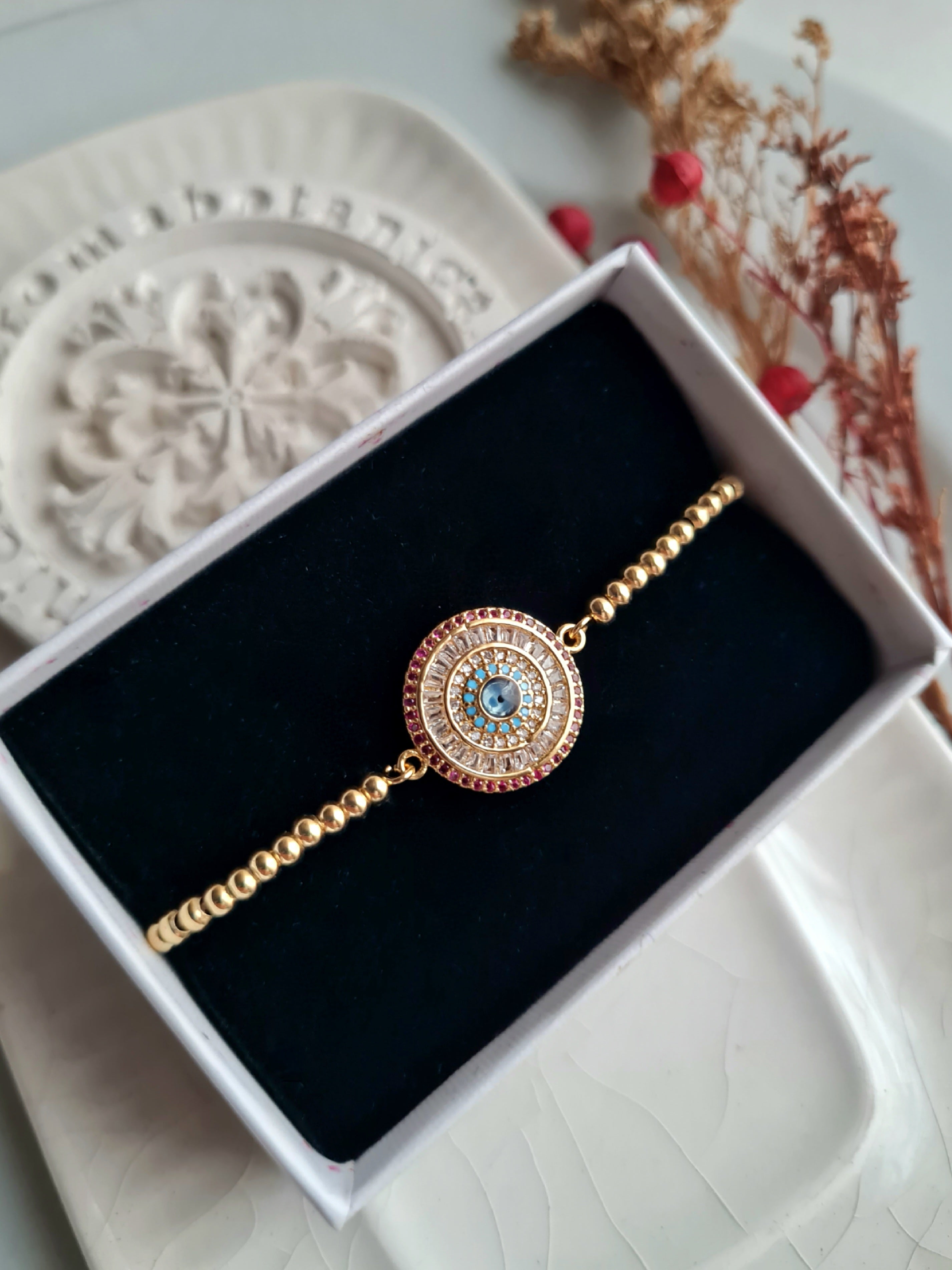 Pulsera Ojo Turco Mandala Mística - Golden