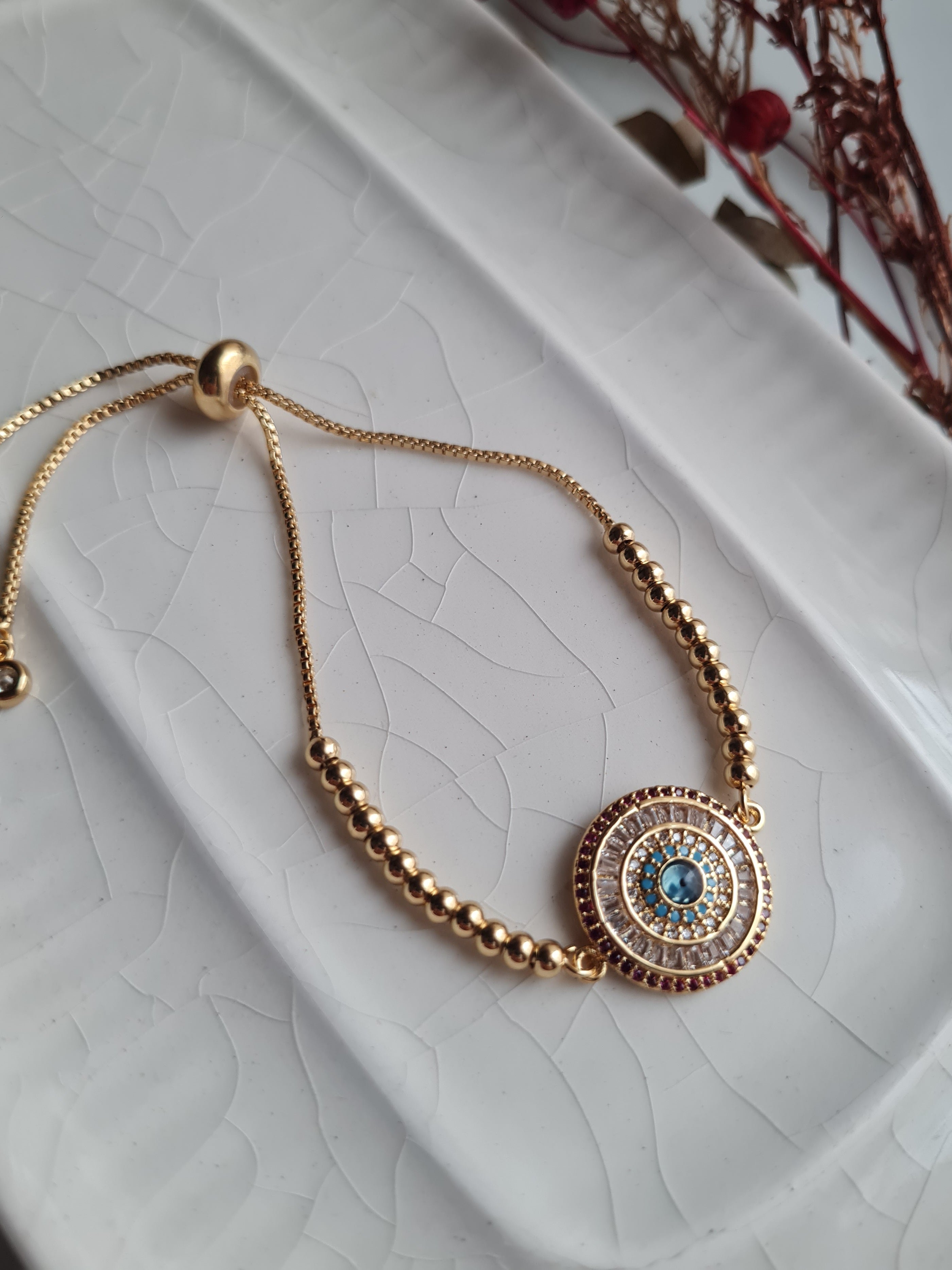 Pulsera Ojo Turco Mandala Mística - Golden