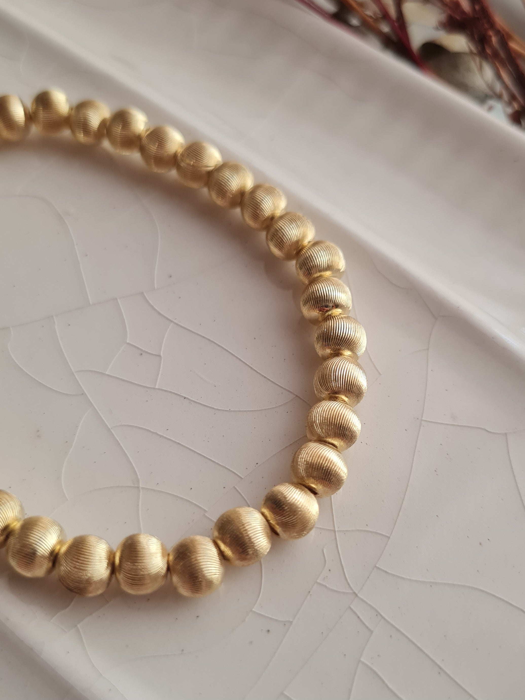 Pulsera Bolas Fluted - Golden