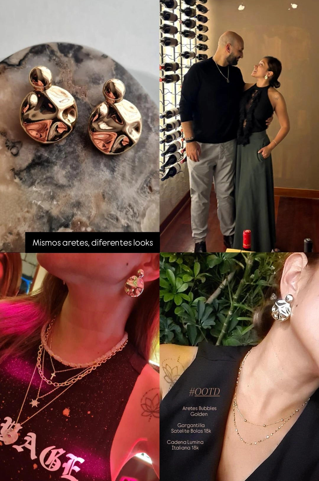 Aretes Bubbles Maxi - Golden