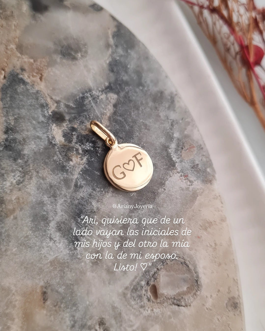 Dije Personalizable Redondo - Oro 18k