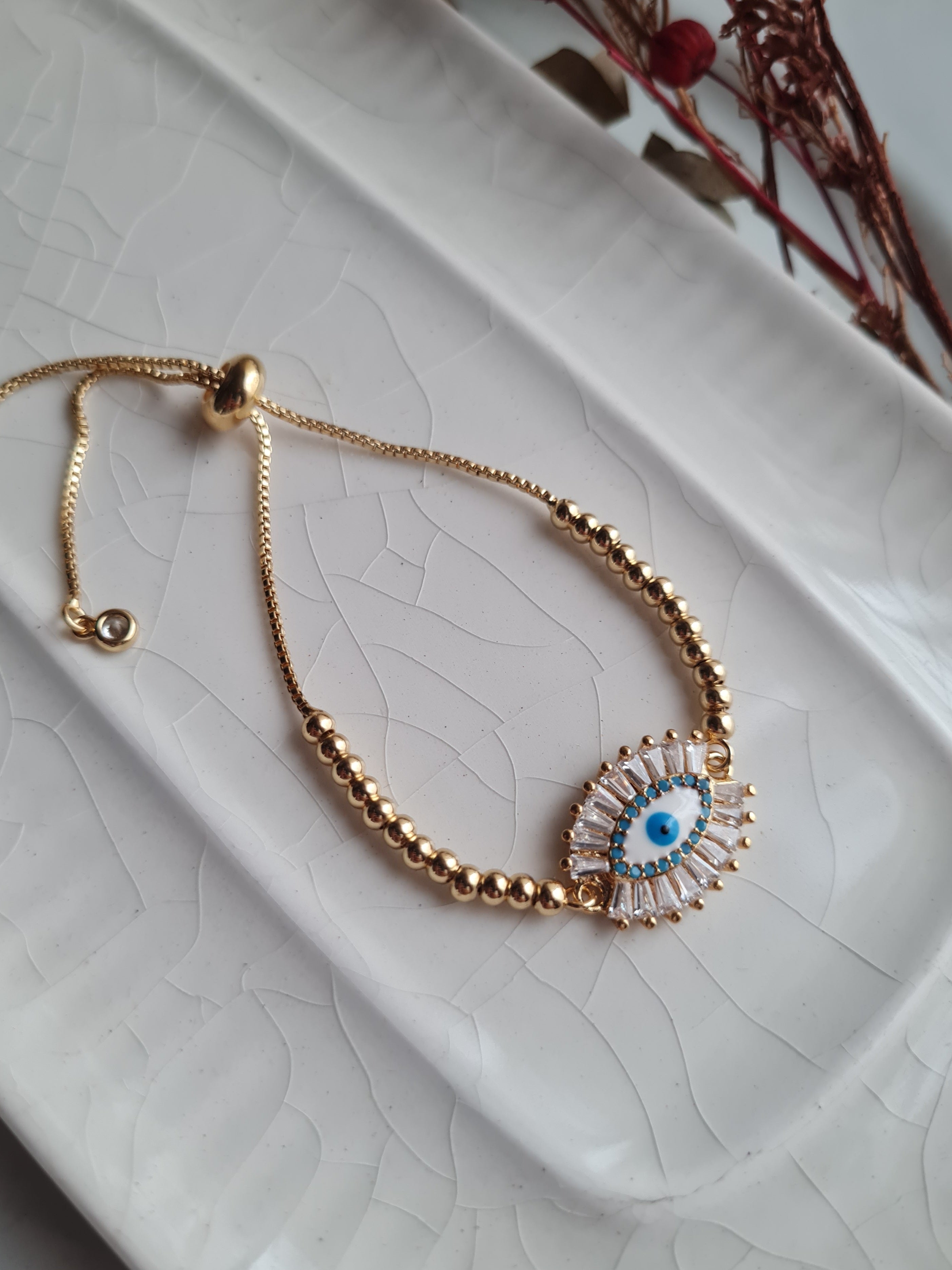 Pulsera Ojo Turco Sol Radiante - Golden