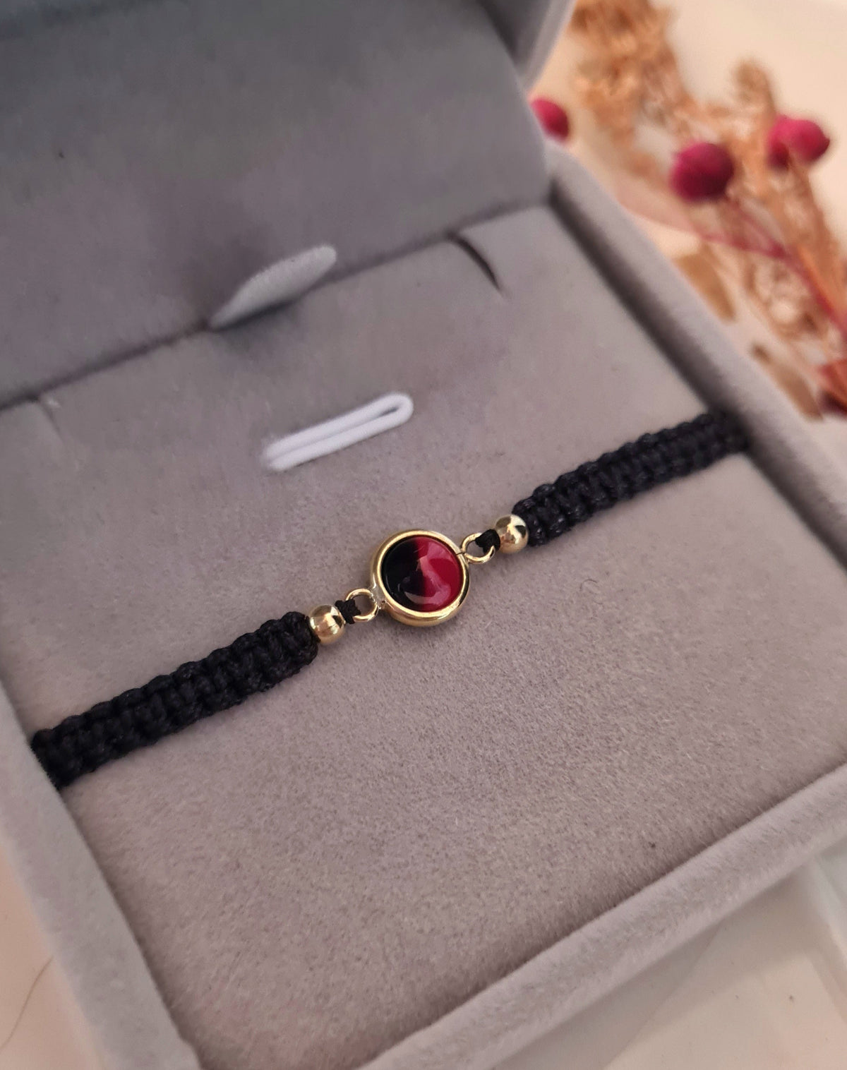 Pulsera Huayruro Tejida - Oro 18k