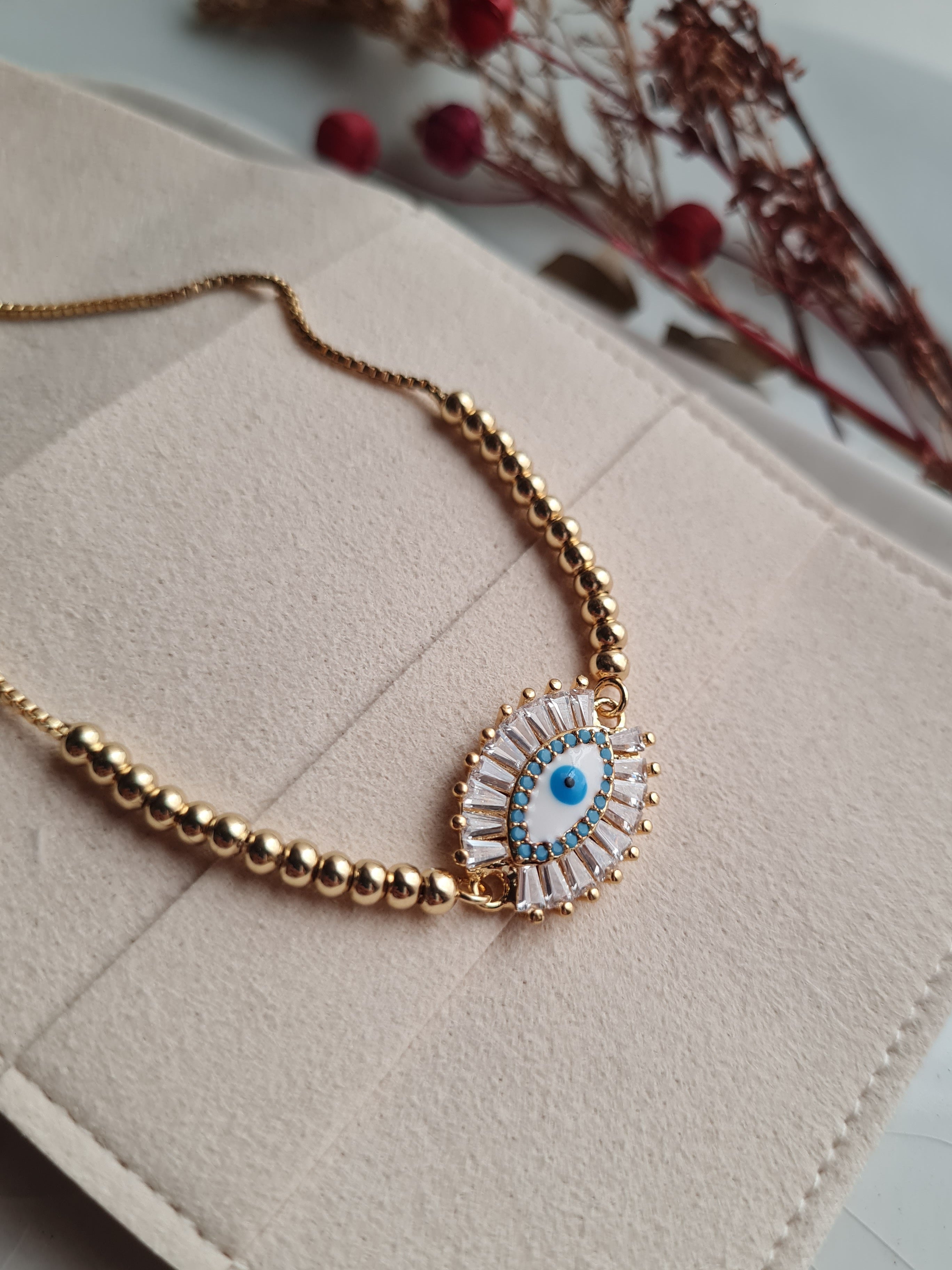 Pulsera Ojo Turco Sol Radiante - Golden