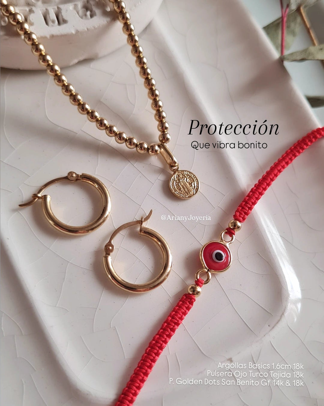 Pulsera Ojo Turco Tejida - Oro 18k